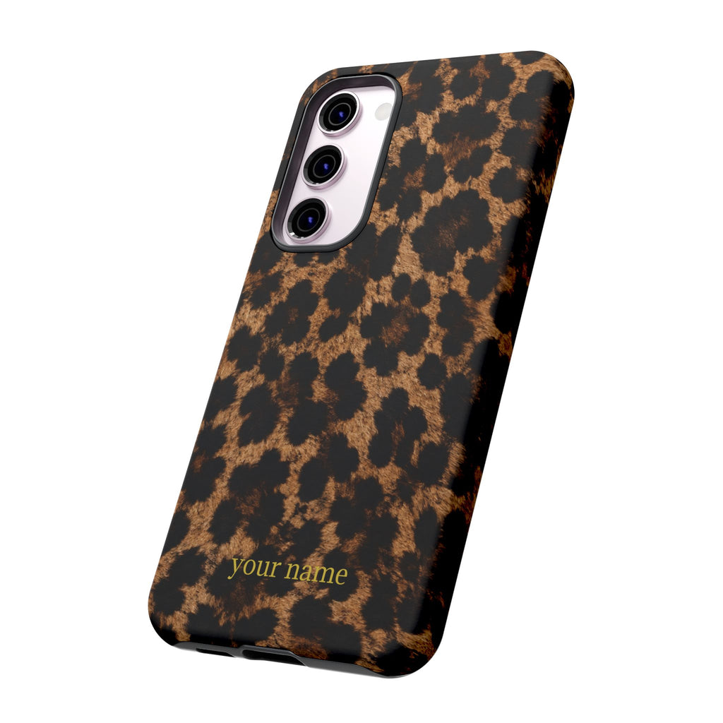 Leopard Print Phone Case — Personalized "your name" Monogram Tough Case
