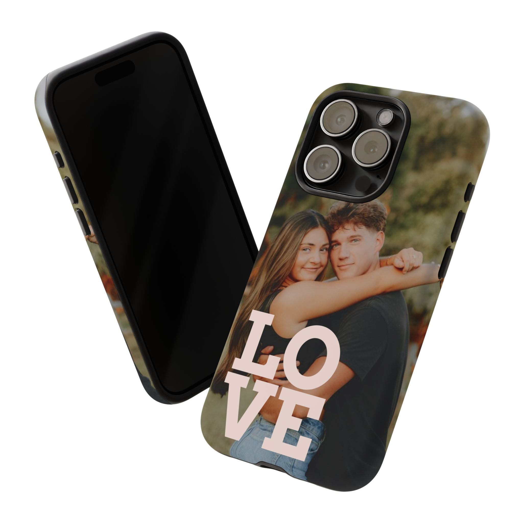Personalized Photo Phone Case — 'LOVE' Couple Custom Tough Case