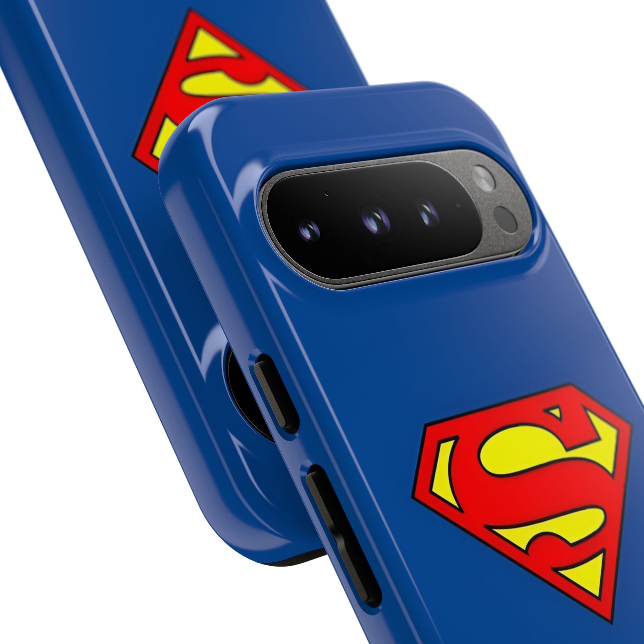 Personalized Superhero Phone Case — Custom Name Blue Protective Cover