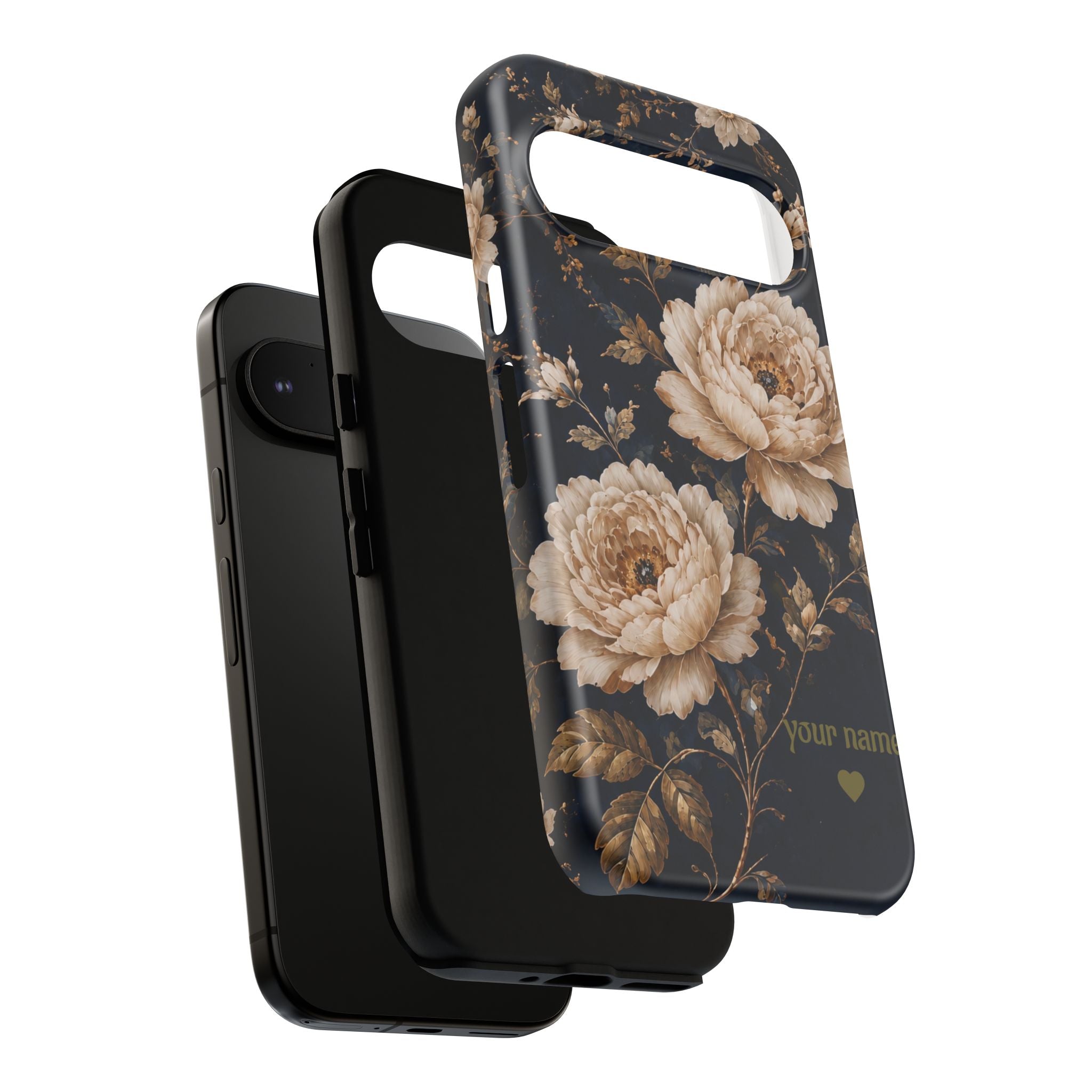 Floral Phone Case — Personalized Vintage Rose Protective Case