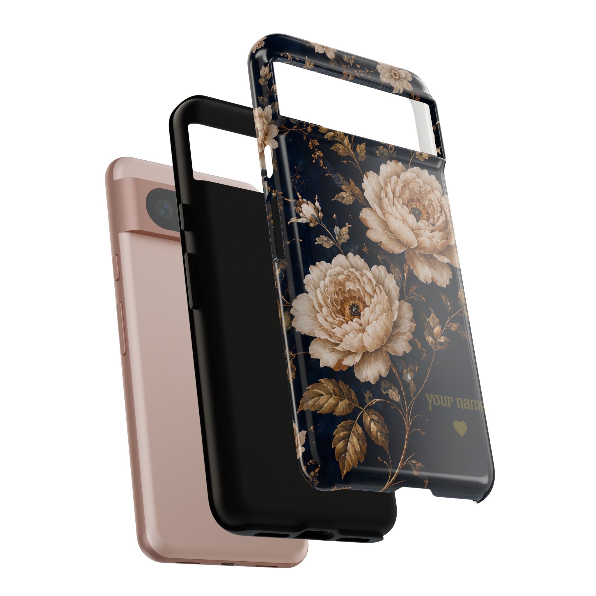 Floral Phone Case — Personalized Vintage Rose Protective Case
