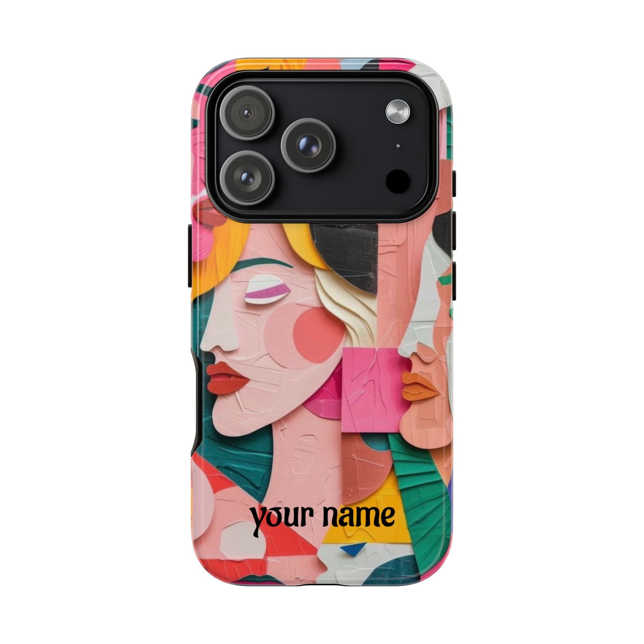 Abstract Faces Phone Case — Colorful Pop Art Personalized Tough Case