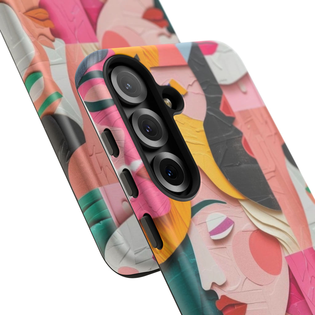 Abstract Faces Phone Case — Colorful Pop Art Personalized Tough Case
