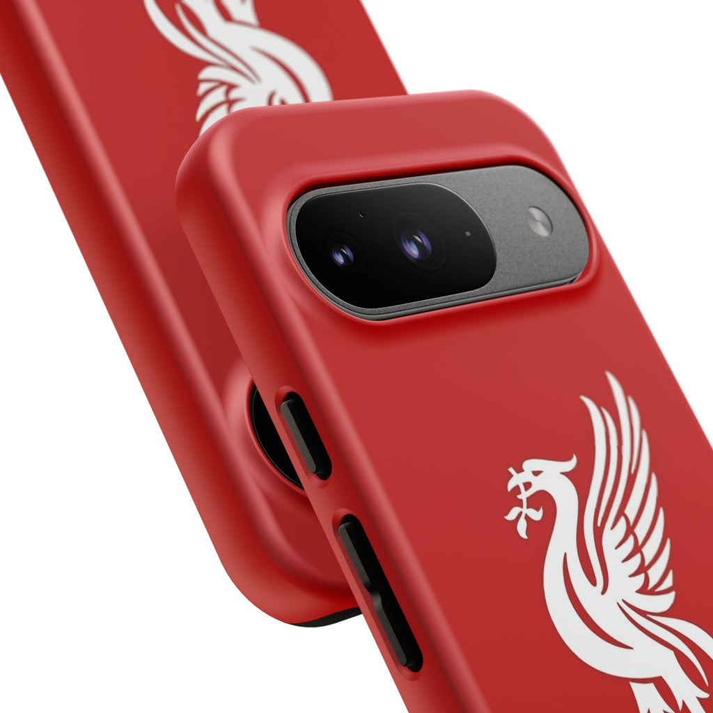 Personalized Red Phone Case — Liverbird Design with Custom Name