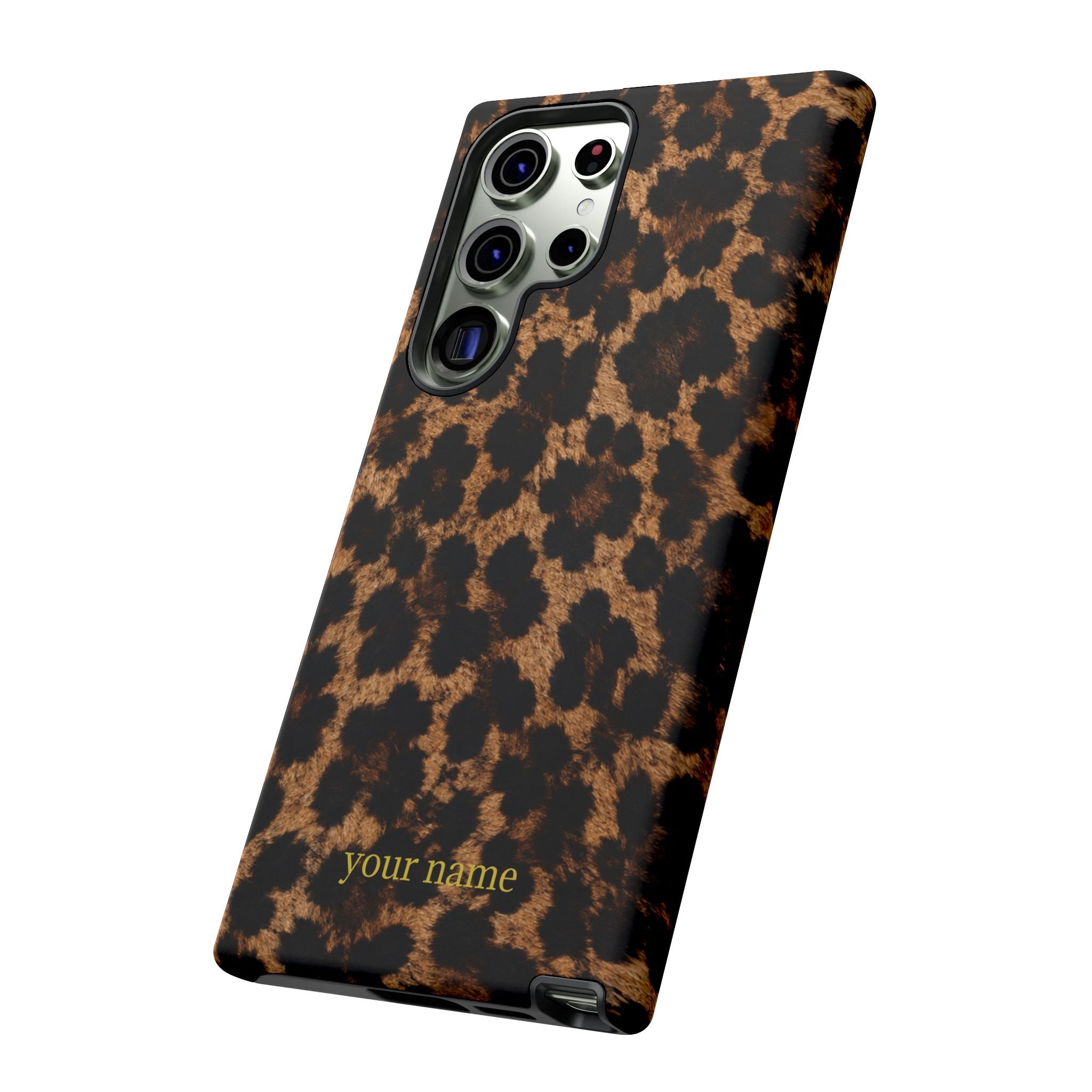 Leopard Print Phone Case — Personalized "your name" Monogram Tough Case