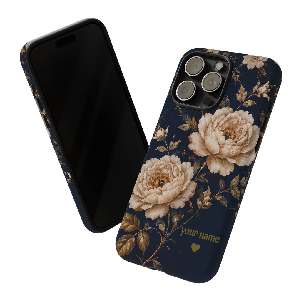 Floral Phone Case — Personalized Vintage Rose Protective Case