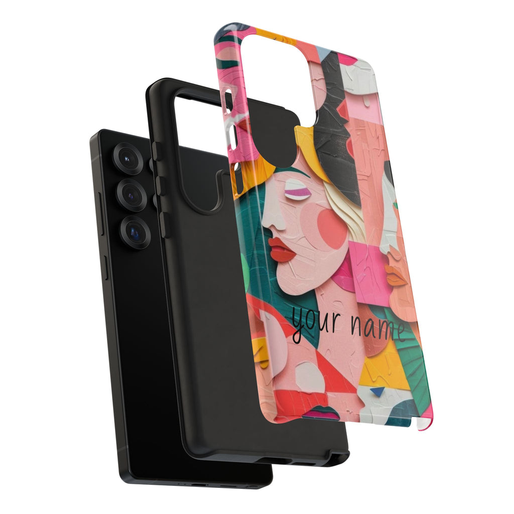 Abstract Faces Phone Case — Colorful Pop Art Personalized Tough Case