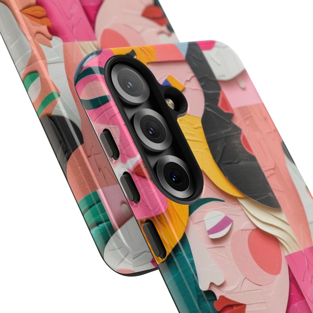 Abstract Faces Phone Case — Colorful Pop Art Personalized Tough Case