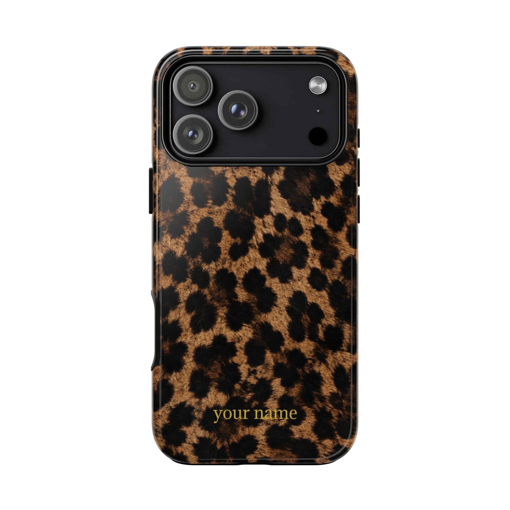 Leopard Print Phone Case — Personalized "your name" Monogram Tough Case