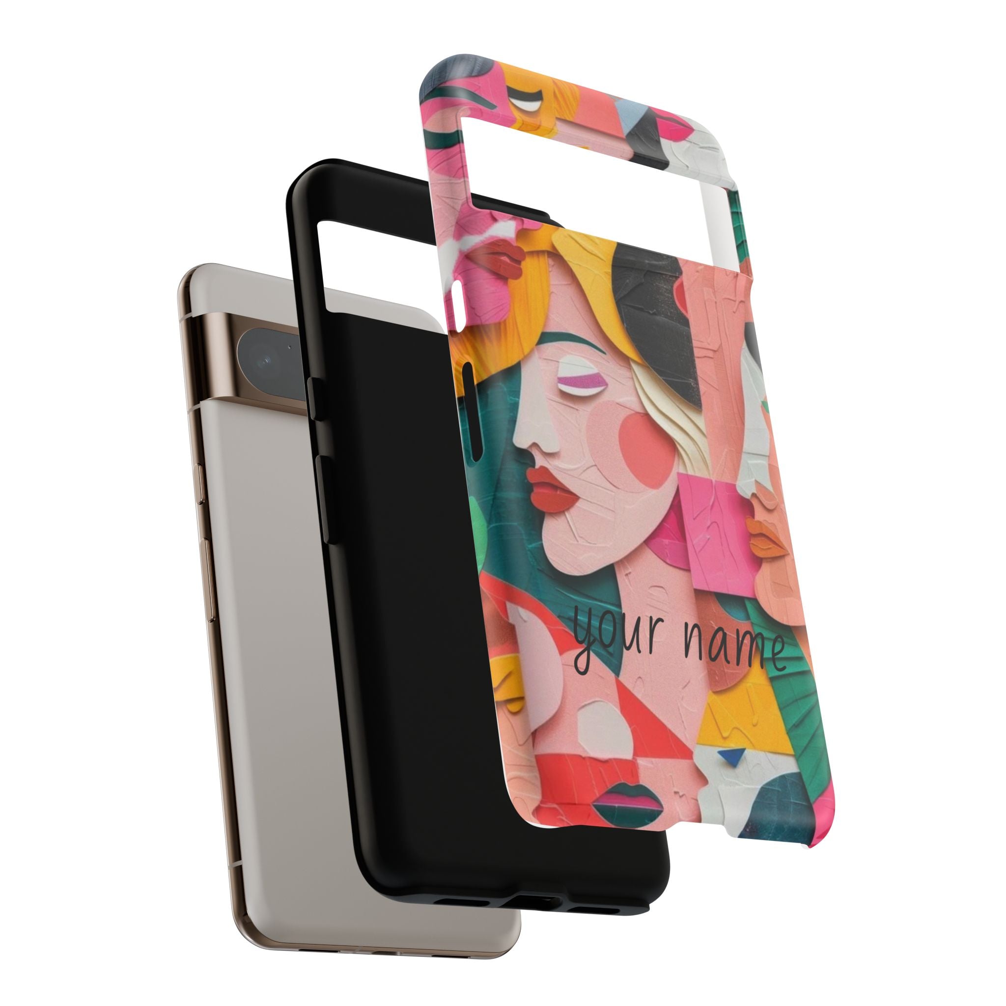 Abstract Faces Phone Case — Colorful Pop Art Personalized Tough Case