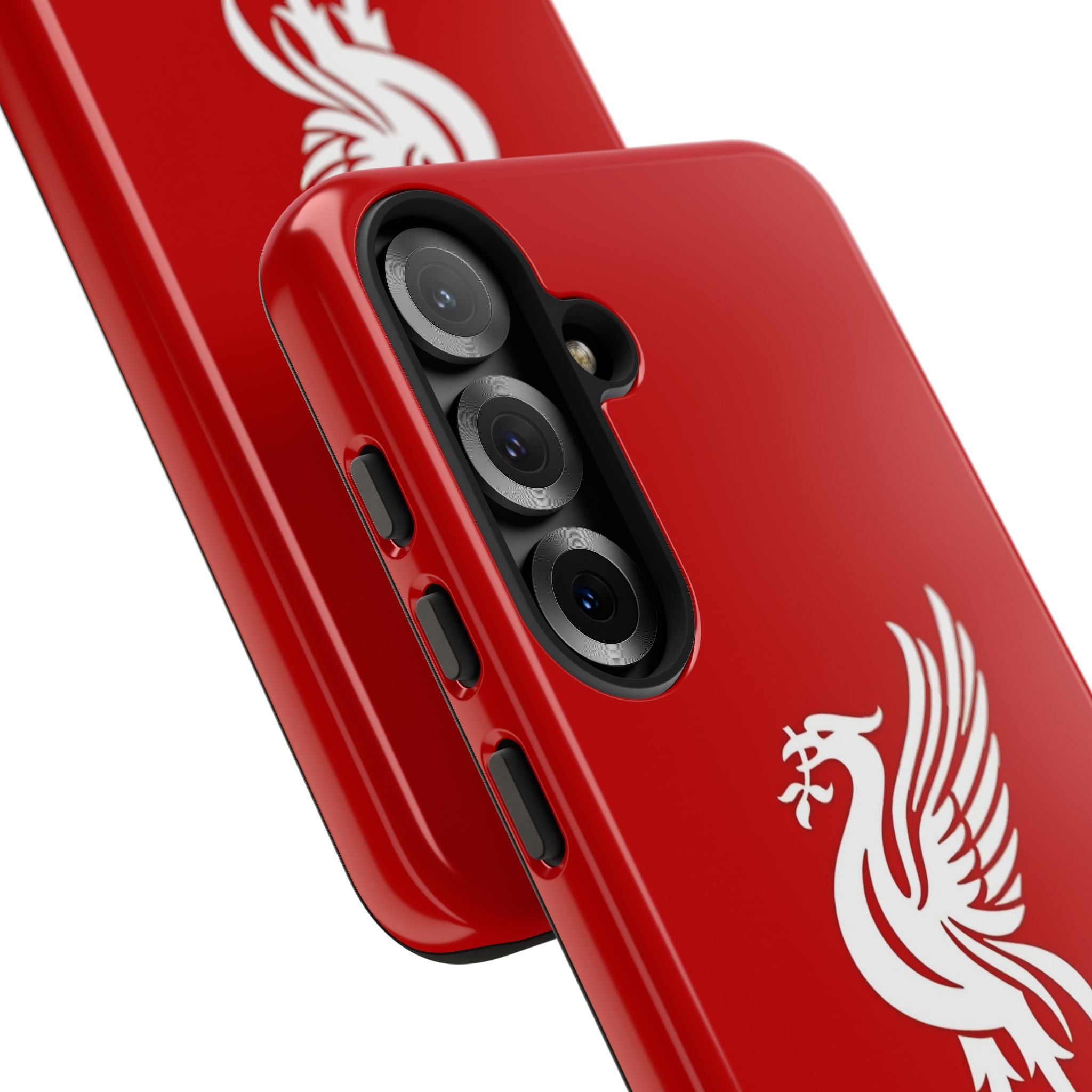 Personalized Red Phone Case — Liverbird Design with Custom Name