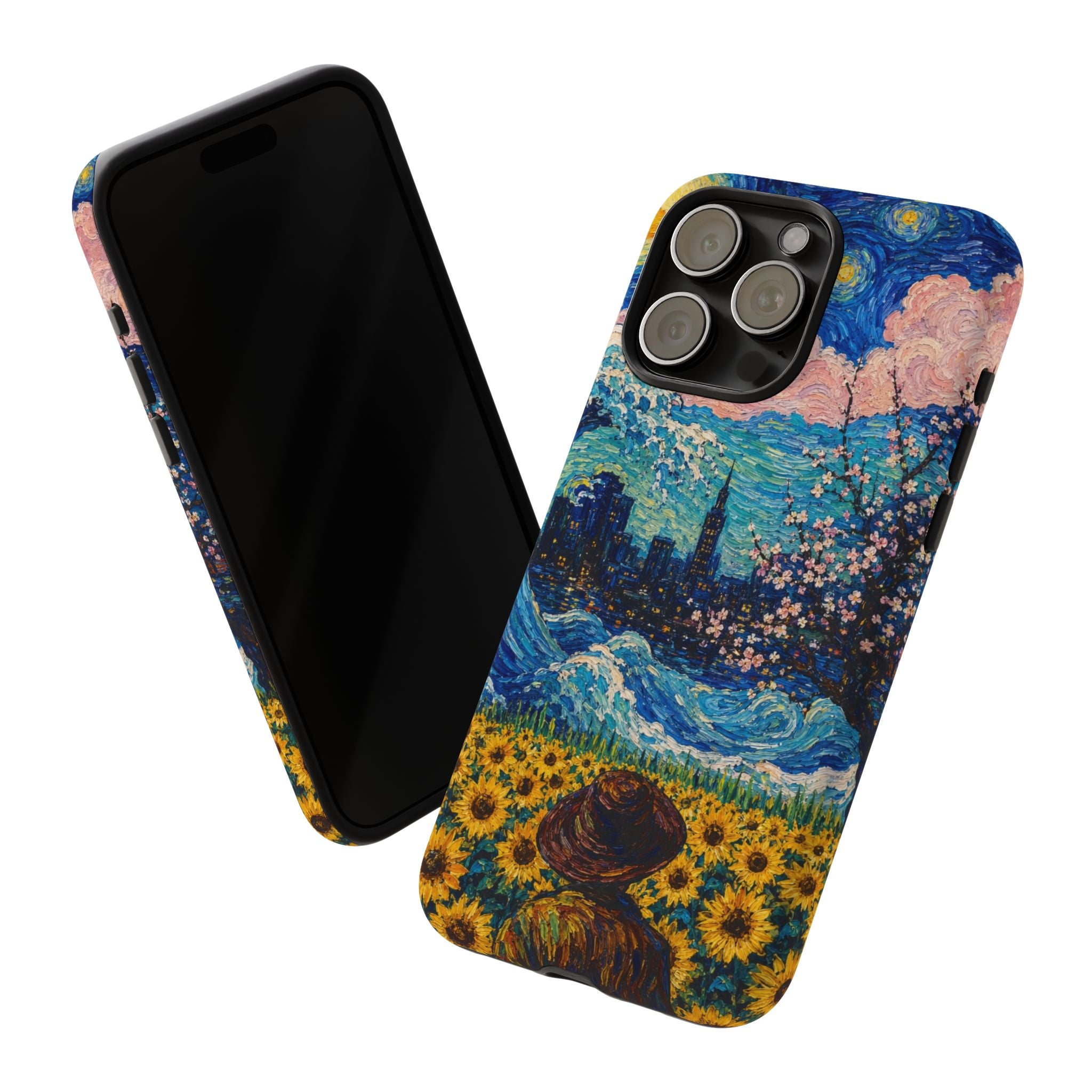 Starry Sunflower Phone Case — Van Gogh Inspired Art iPhone Cover