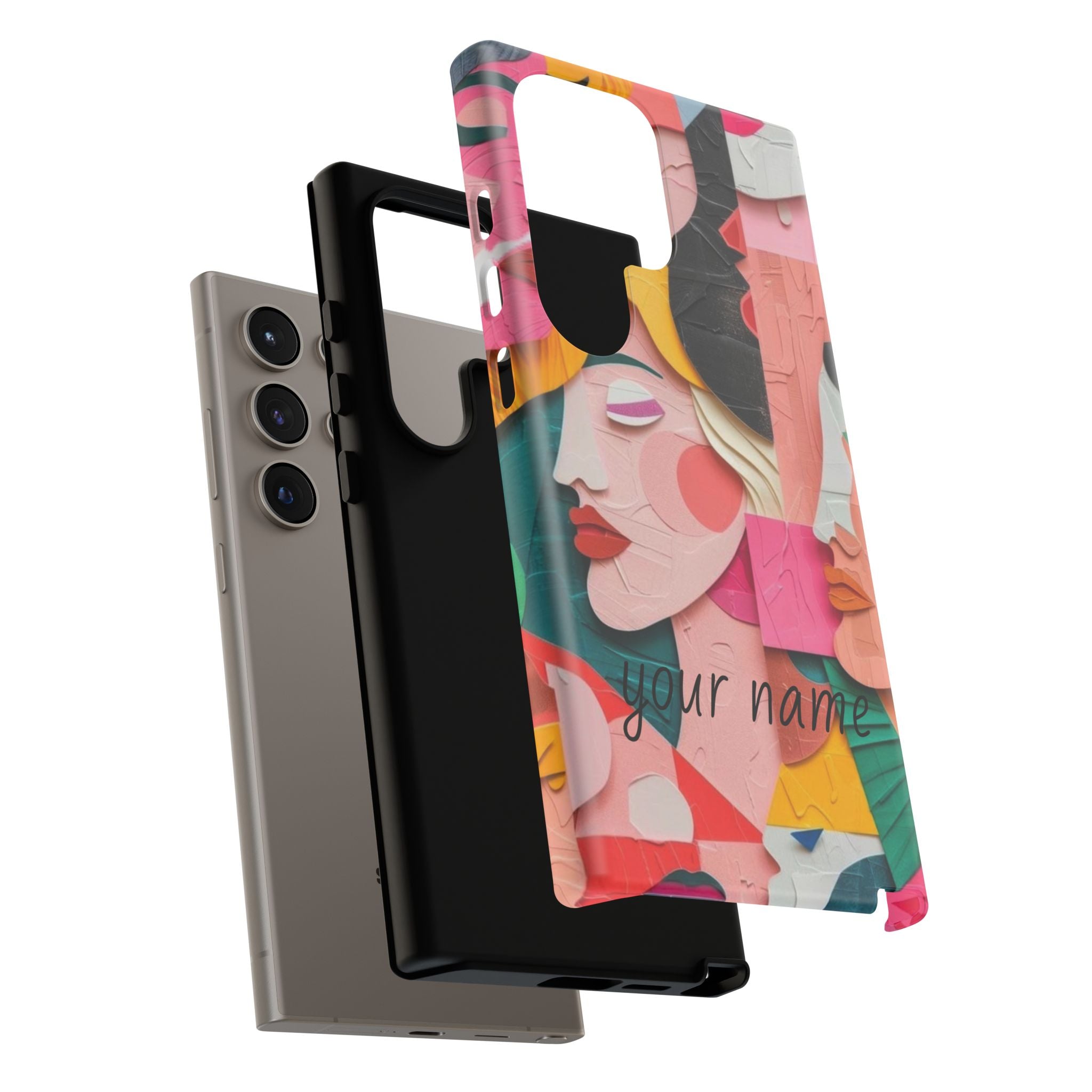 Abstract Faces Phone Case — Colorful Pop Art Personalized Tough Case