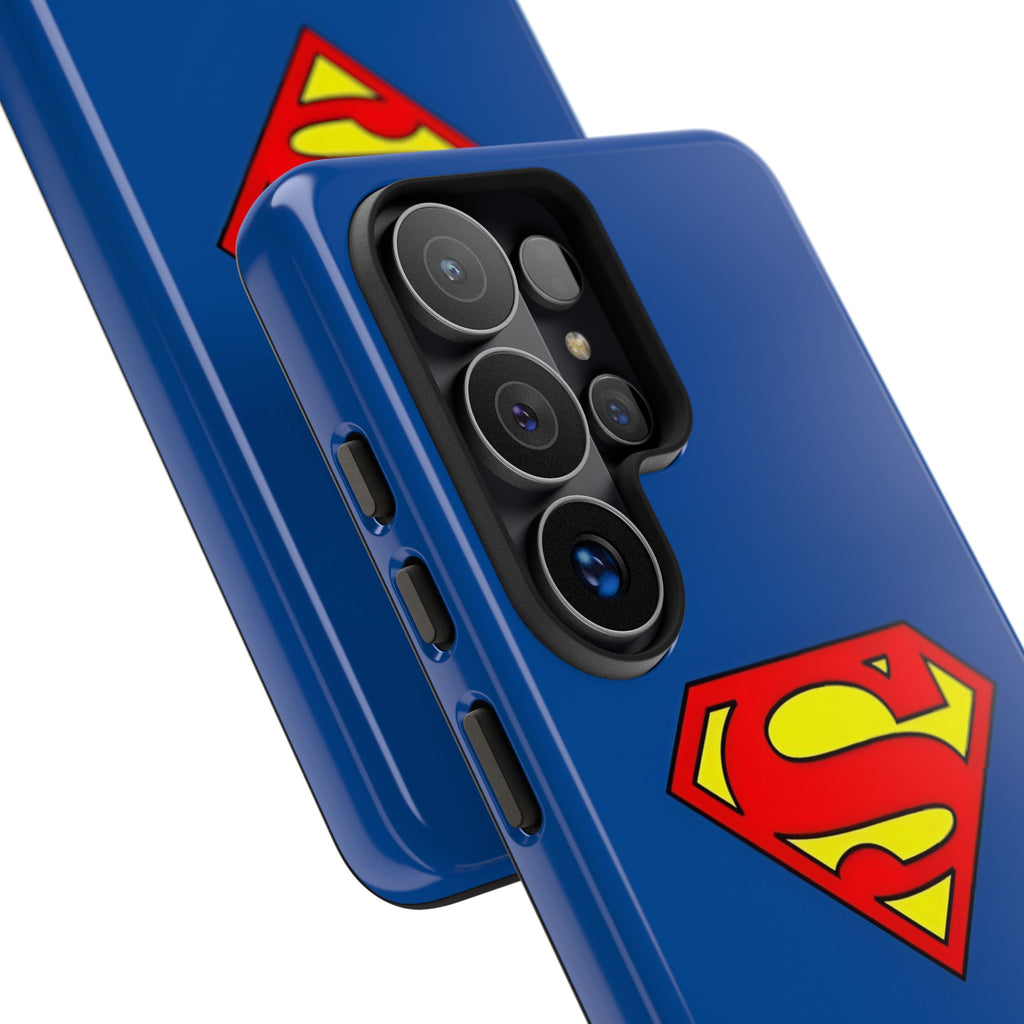 Personalized Superhero Phone Case — Custom Name Blue Protective Cover