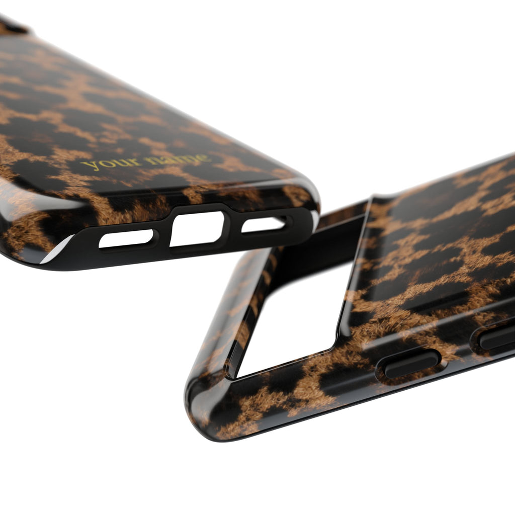 Leopard Print Phone Case — Personalized "your name" Monogram Tough Case