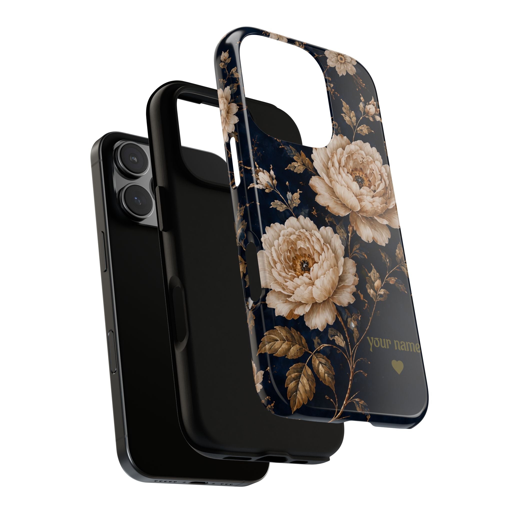 Floral Phone Case — Personalized Vintage Rose Protective Case