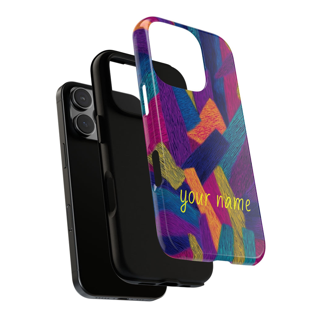 Personalized Colorful Abstract Phone Case — Custom 'your name' Design