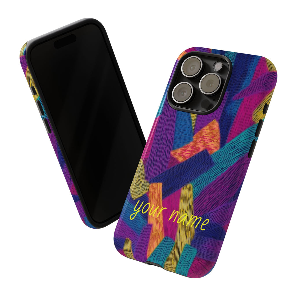 Personalized Colorful Abstract Phone Case — Custom 'your name' Design