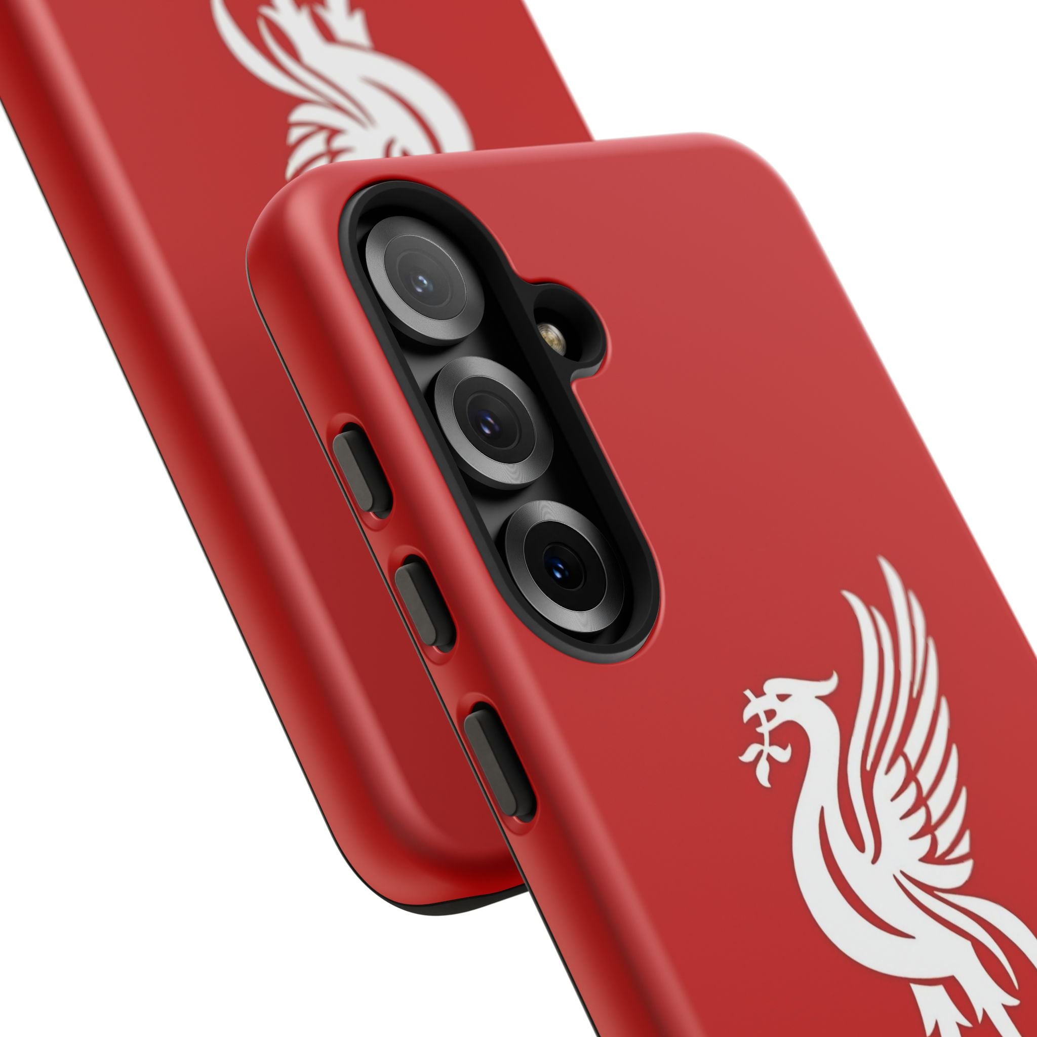 Personalized Red Phone Case — Liverbird Design with Custom Name