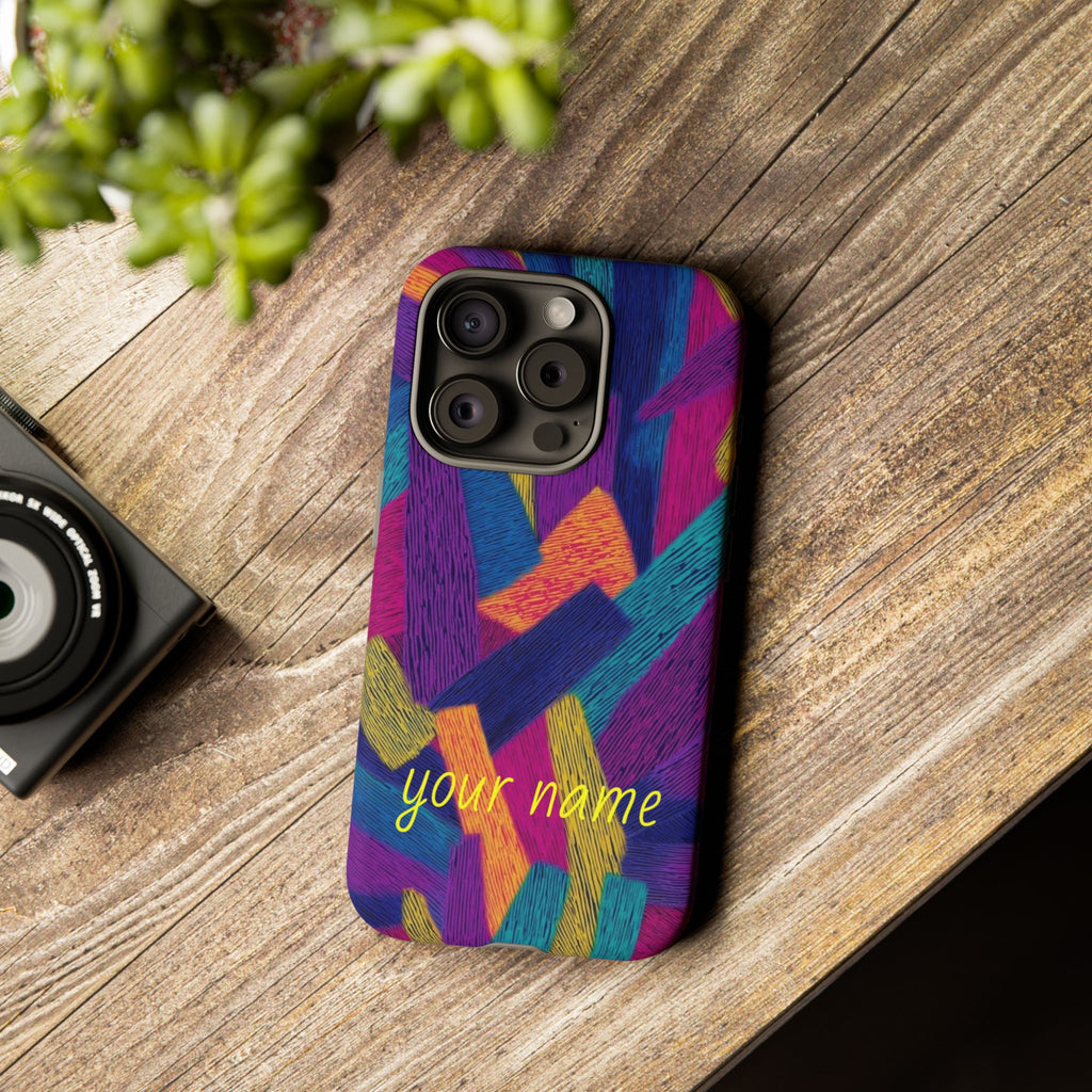 Personalized Colorful Abstract Phone Case — Custom 'your name' Design