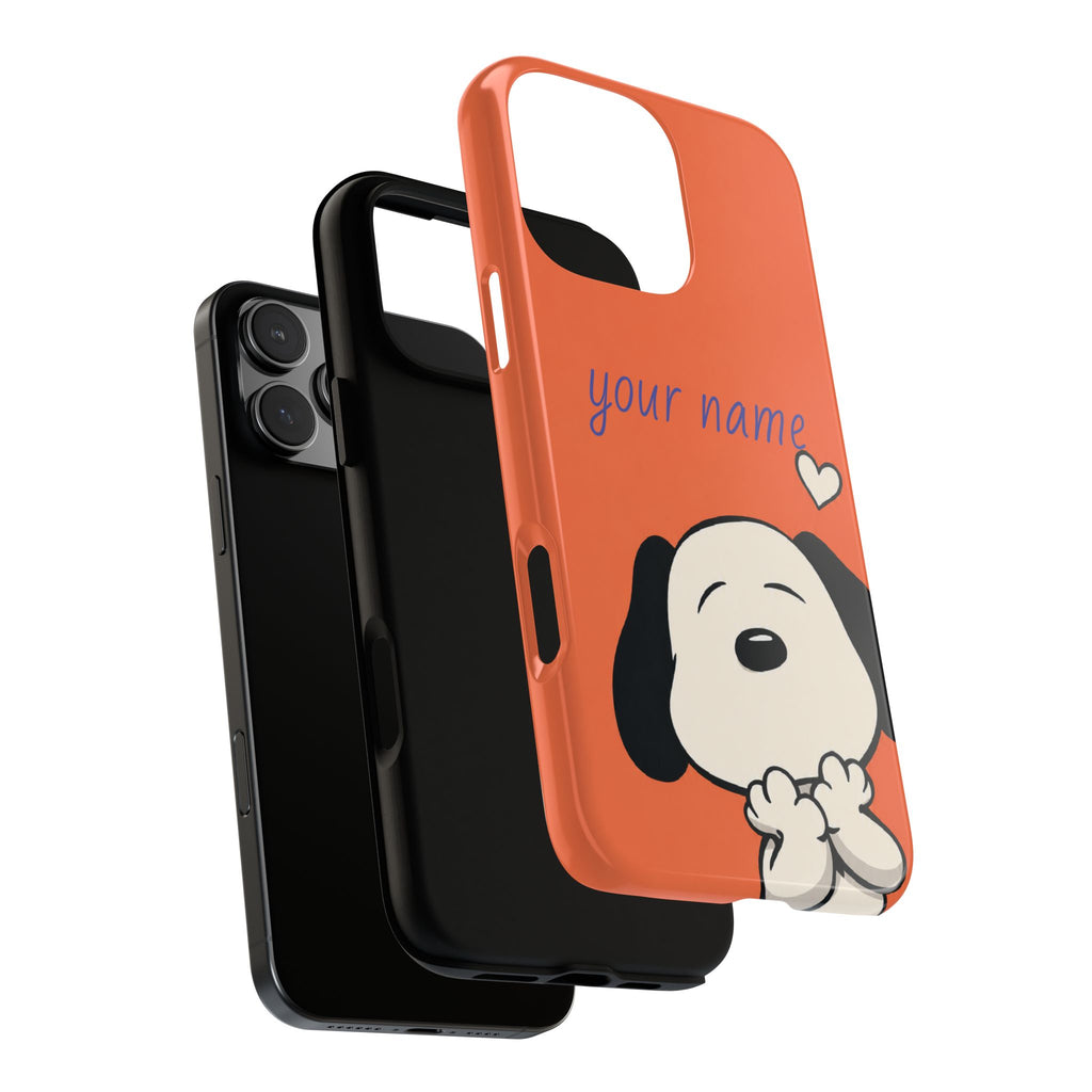 Personalized Cute Snoopy Dog Phone Case — Custom Name Protective iPhone Cover