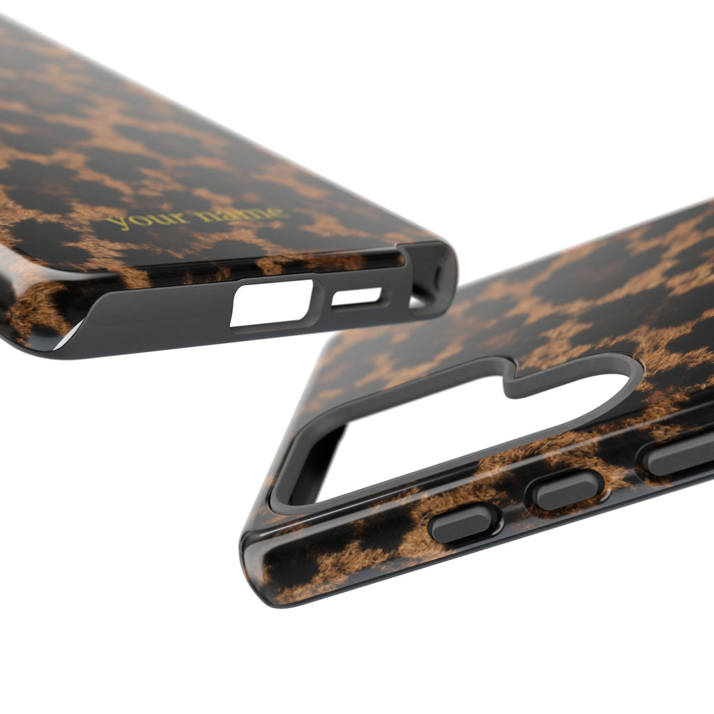 Leopard Print Phone Case — Personalized "your name" Monogram Tough Case