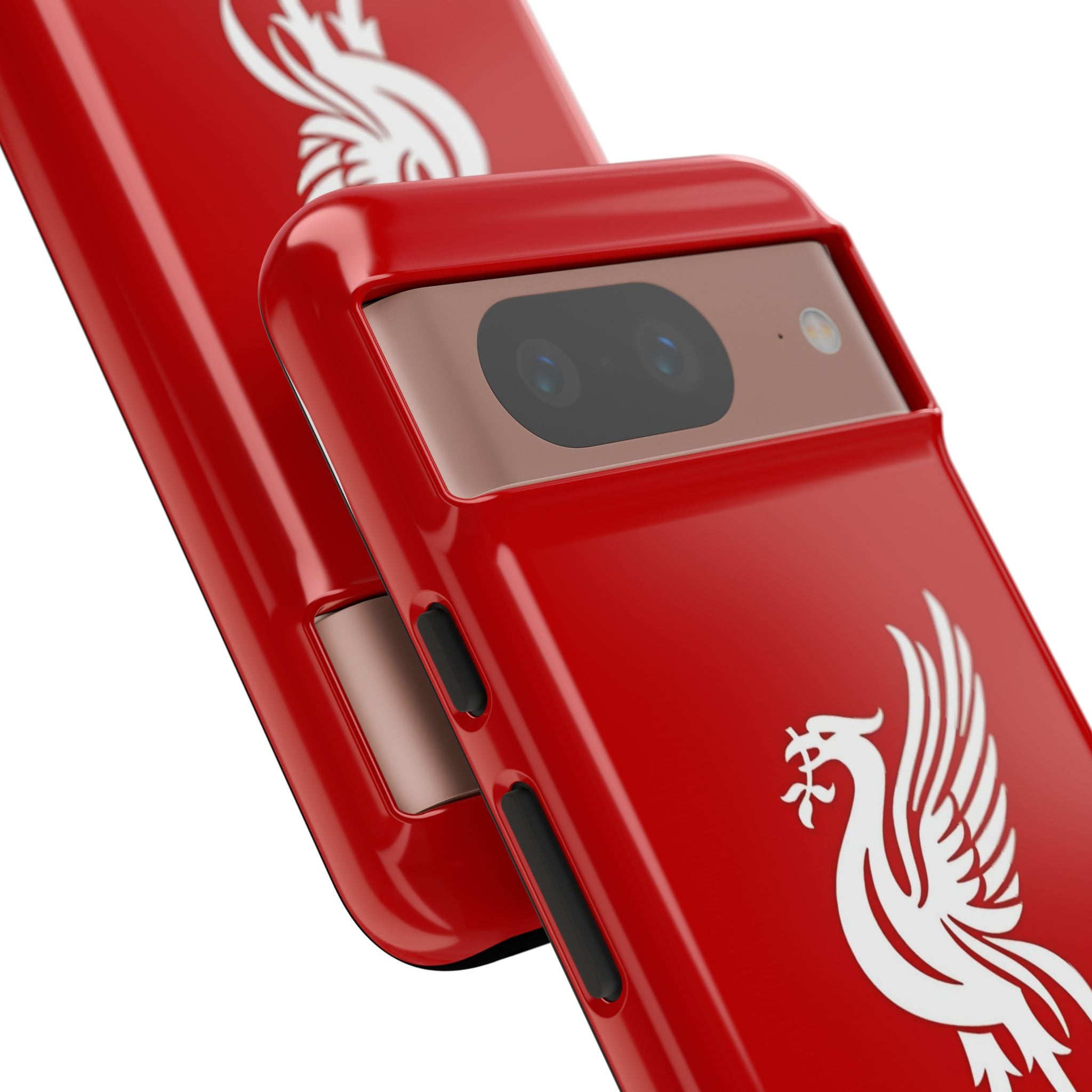 Personalized Red Phone Case — Liverbird Design with Custom Name