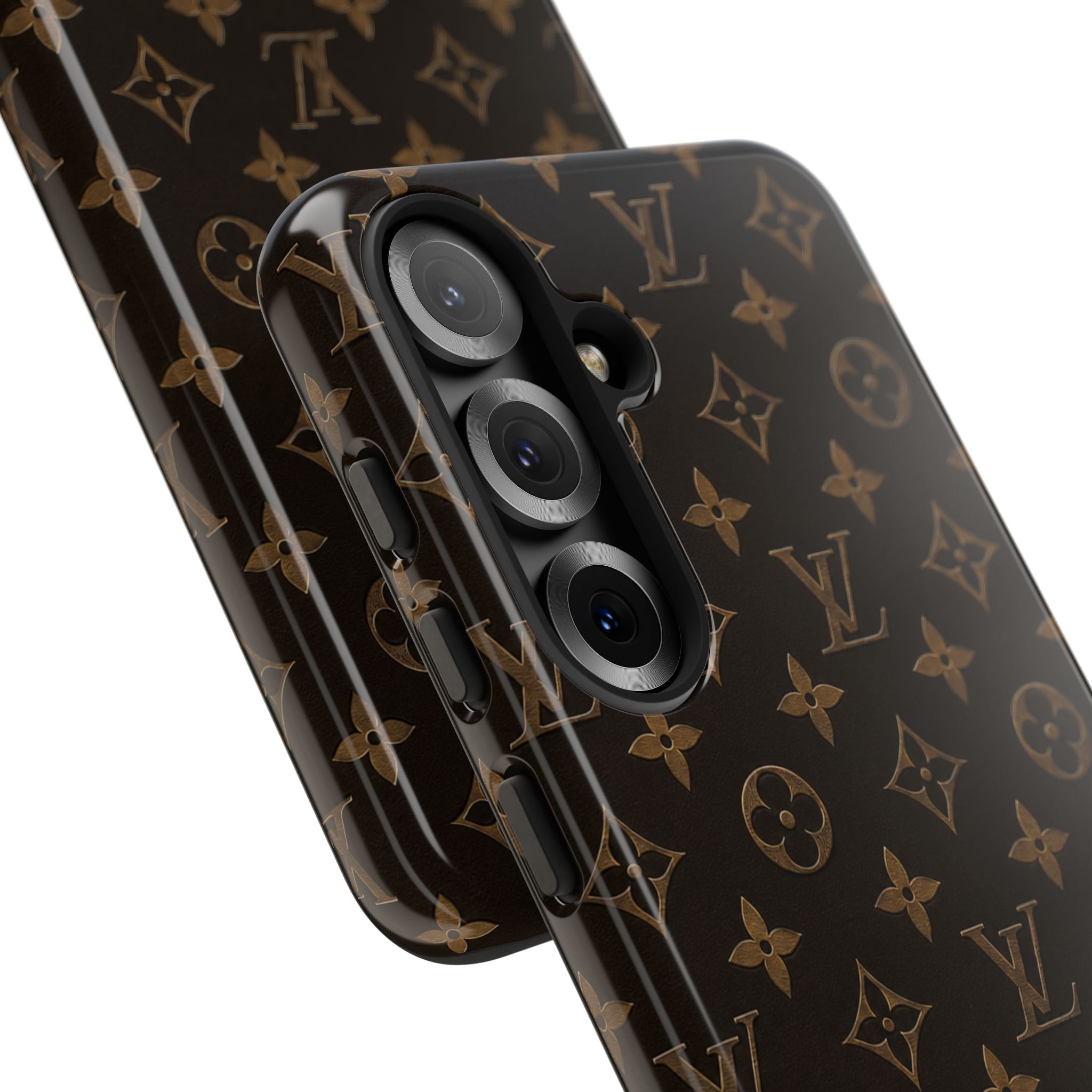 Luxury Monogram Phone Case — Customizable "your name" Brown Pattern