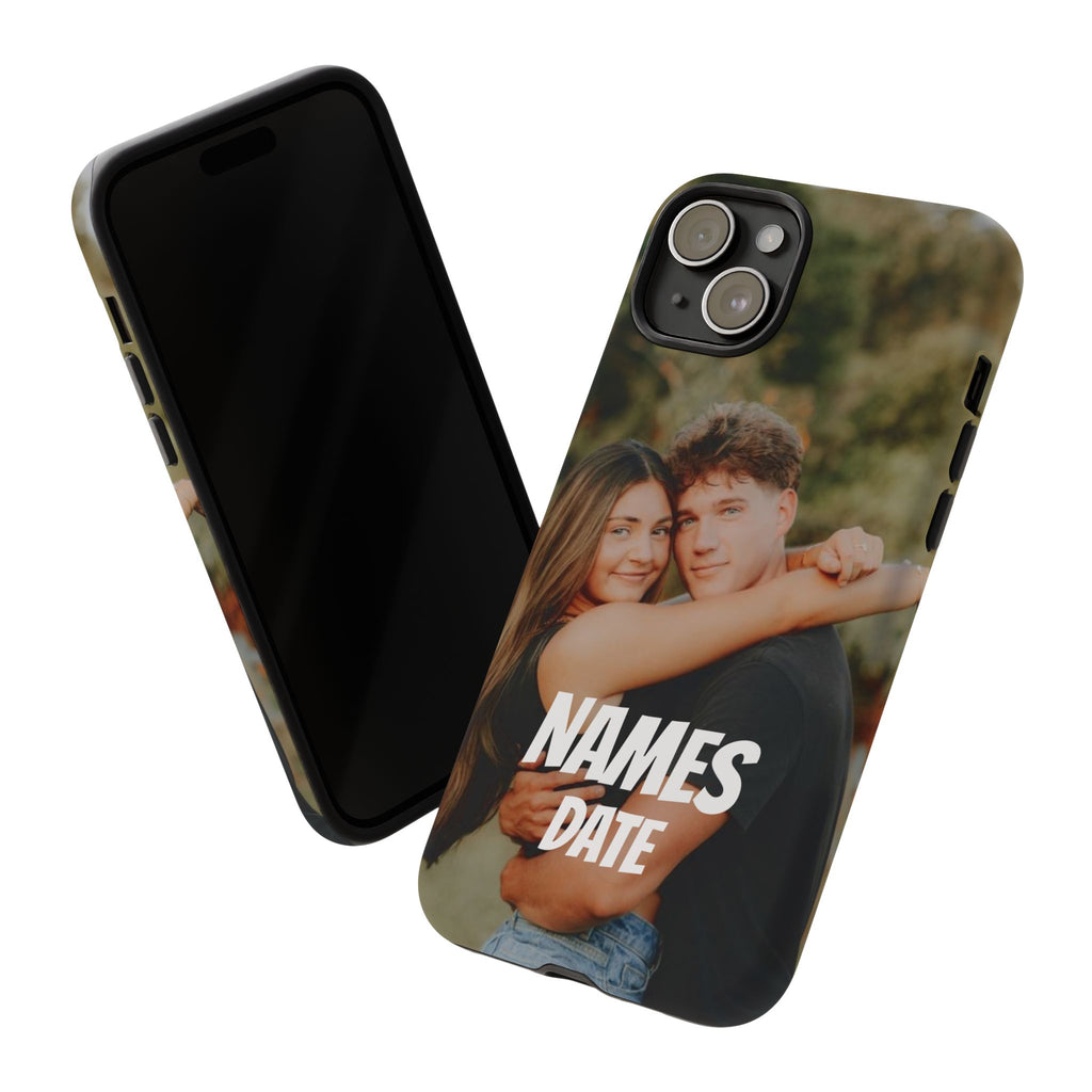 Personalized Photo Phone Case — Custom Couple Name & Date