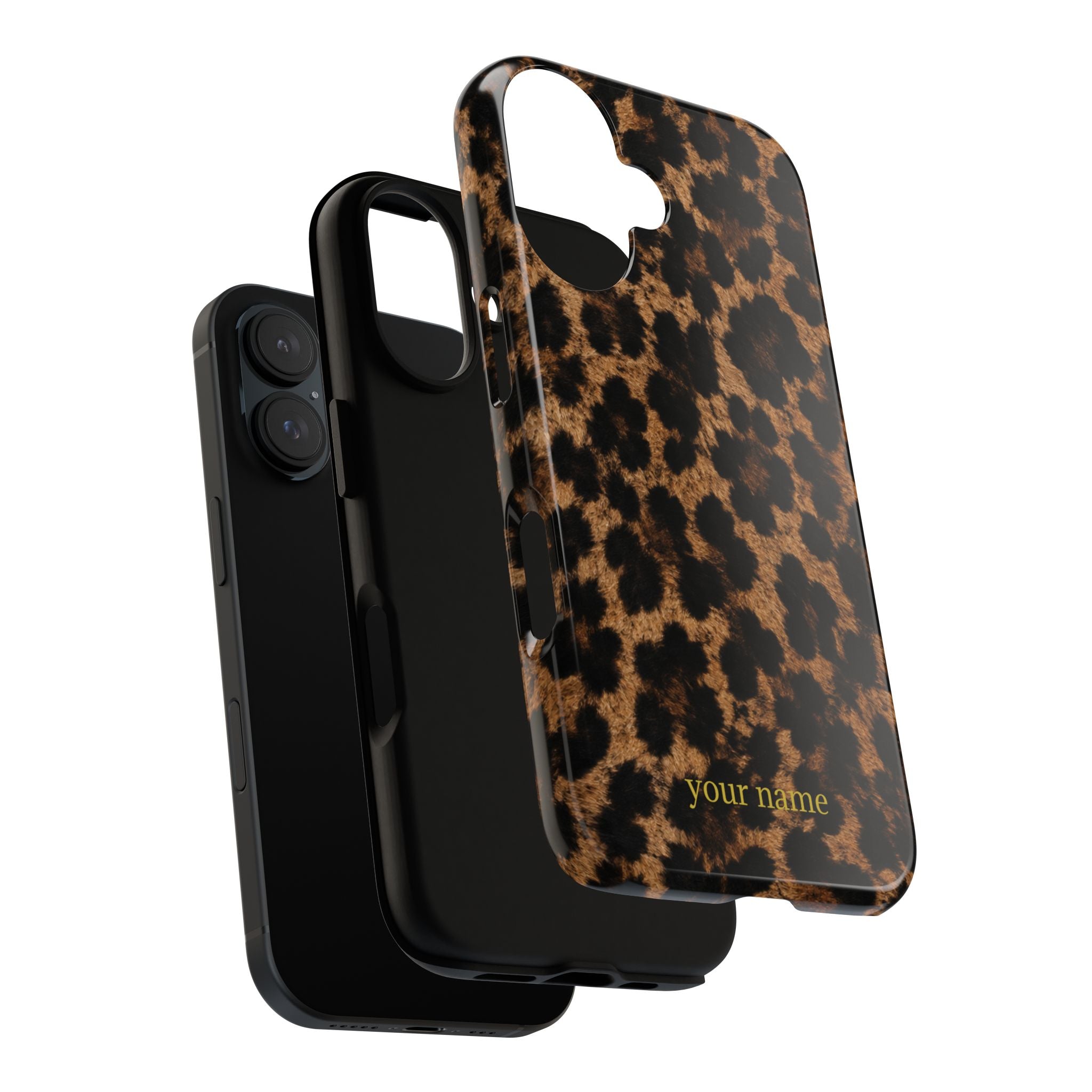 Leopard Print Phone Case — Personalized "your name" Monogram Tough Case