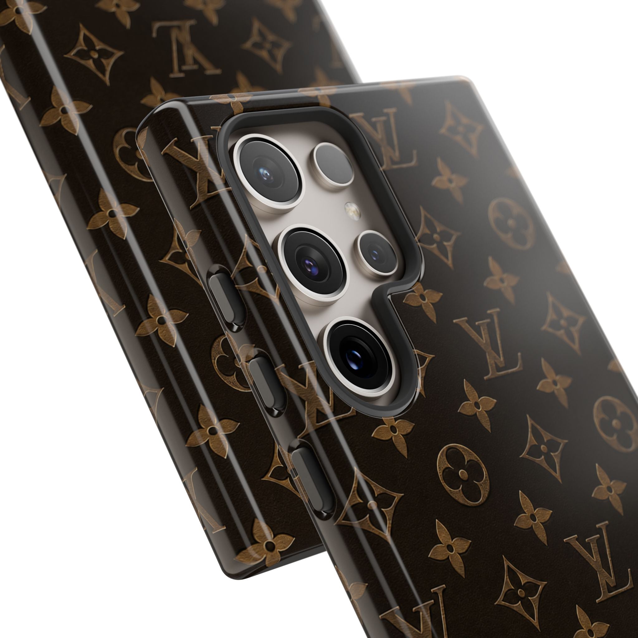 Luxury Monogram Phone Case — Customizable "your name" Brown Pattern