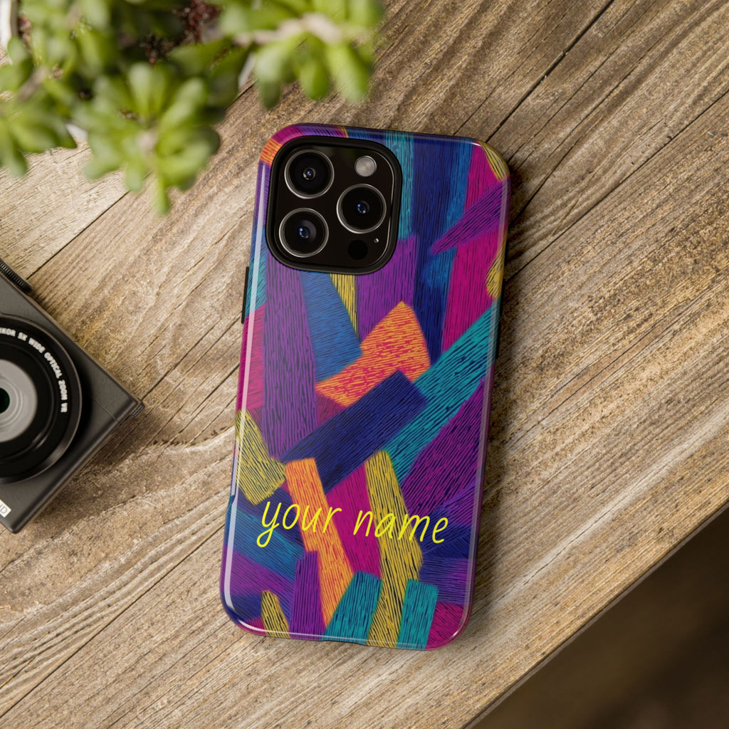 Personalized Colorful Abstract Phone Case — Custom 'your name' Design