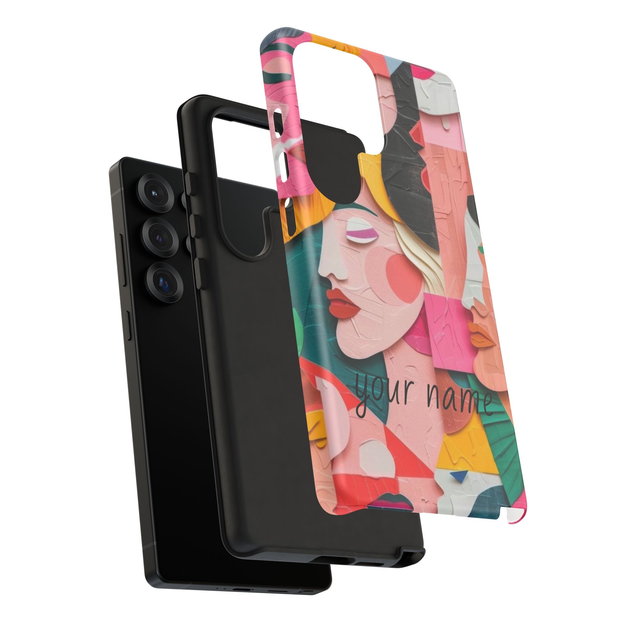 Abstract Faces Phone Case — Colorful Pop Art Personalized Tough Case