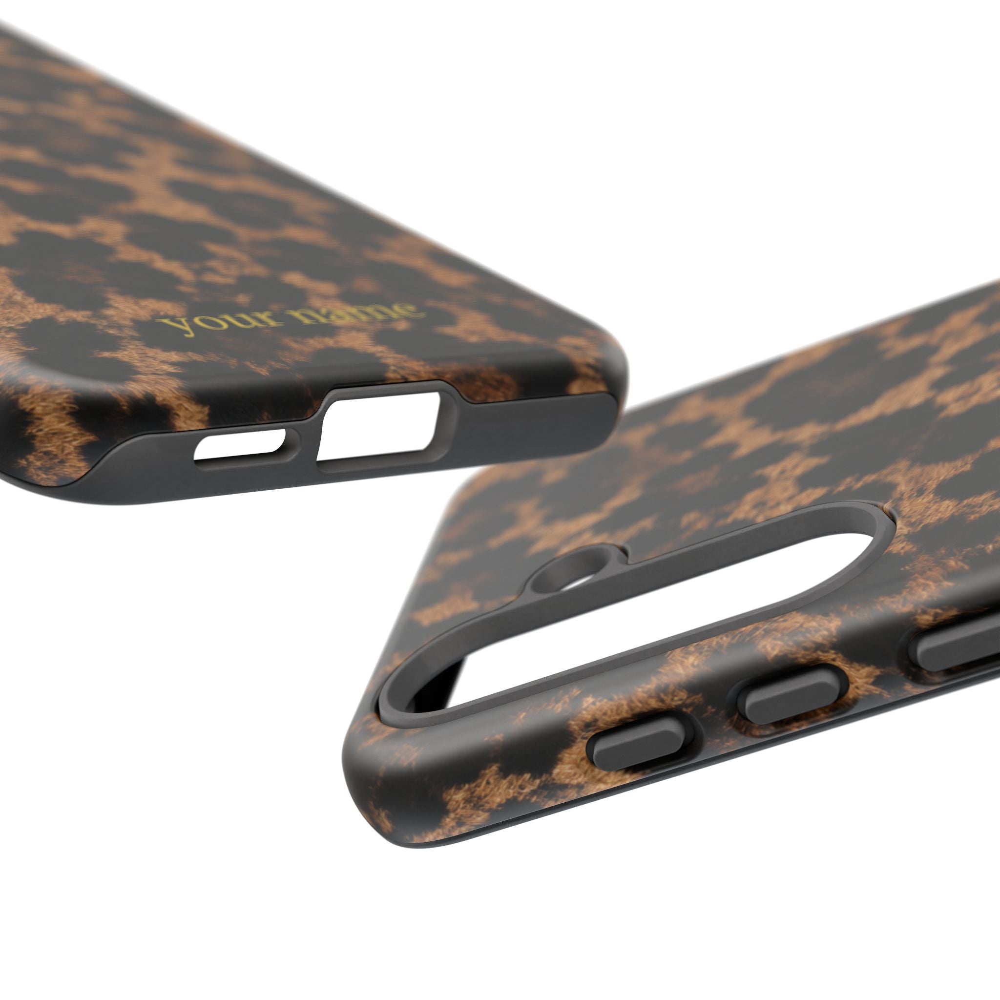 Leopard Print Phone Case — Personalized "your name" Monogram Tough Case