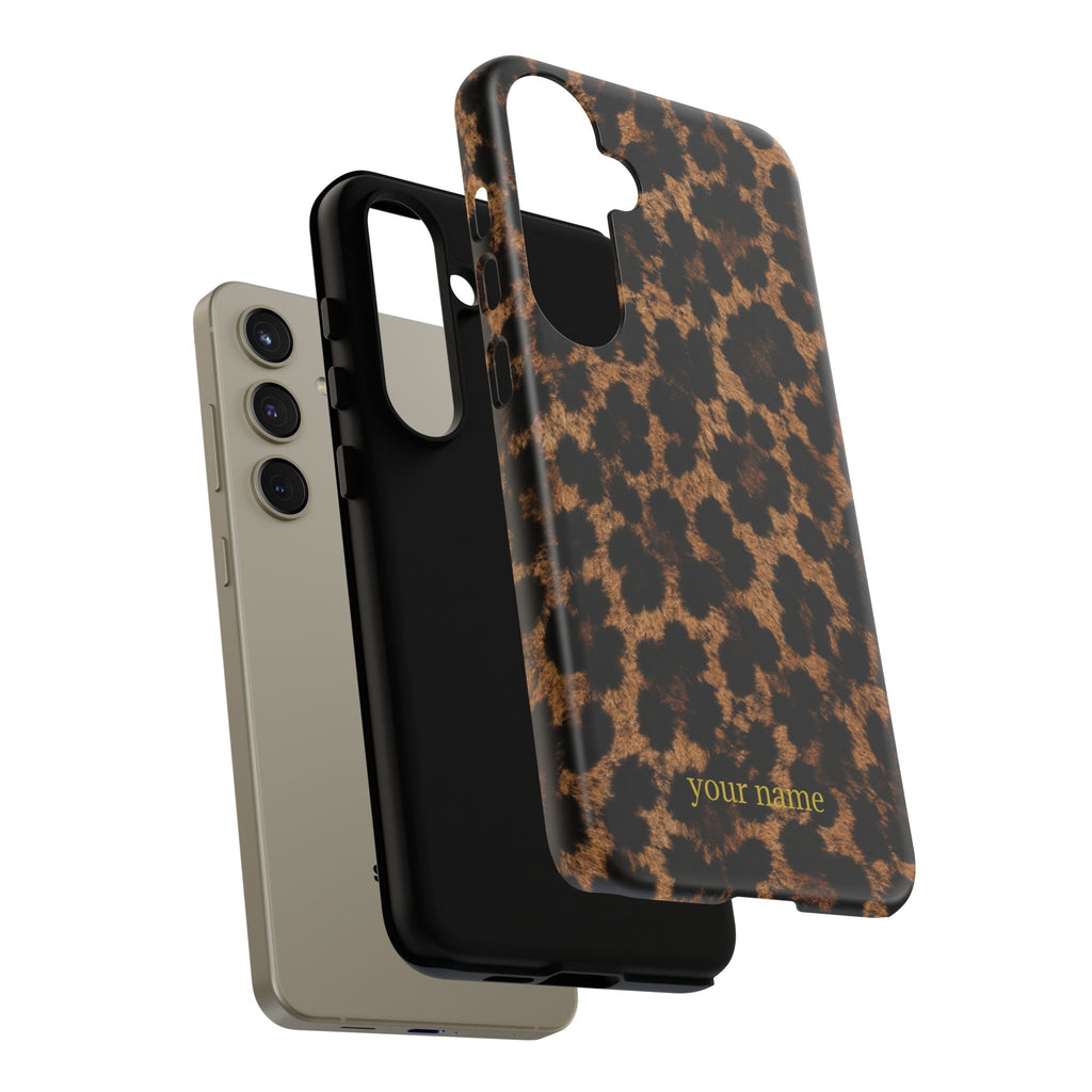 Leopard Print Phone Case — Personalized "your name" Monogram Tough Case