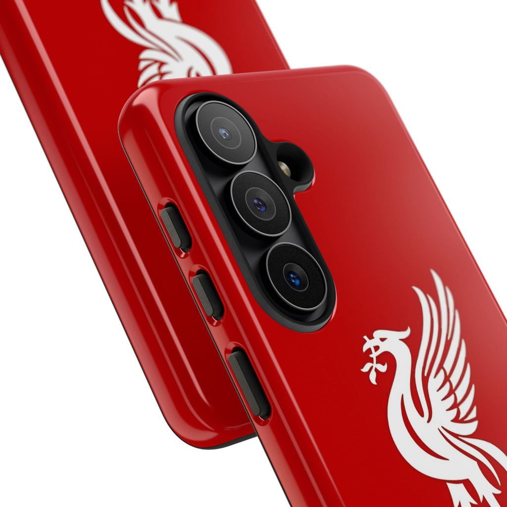Personalized Red Phone Case — Liverbird Design with Custom Name