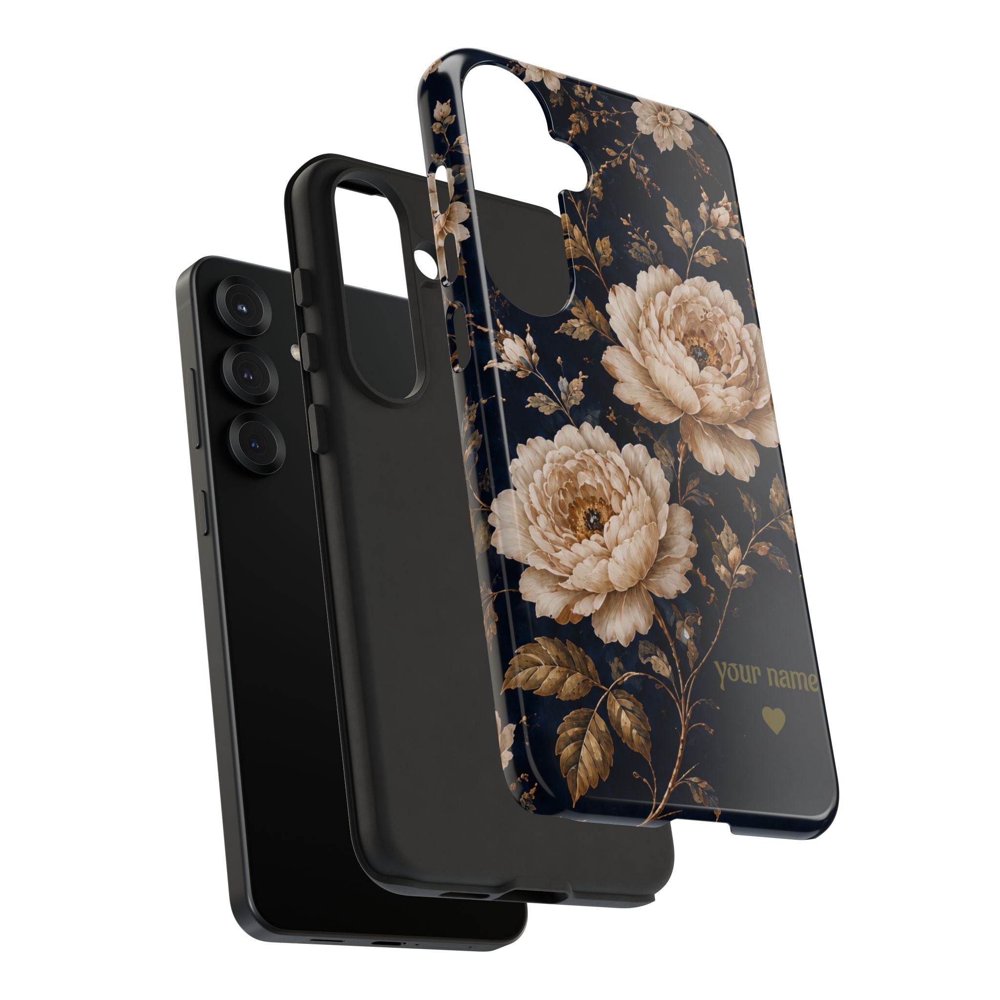 Floral Phone Case — Personalized Vintage Rose Protective Case