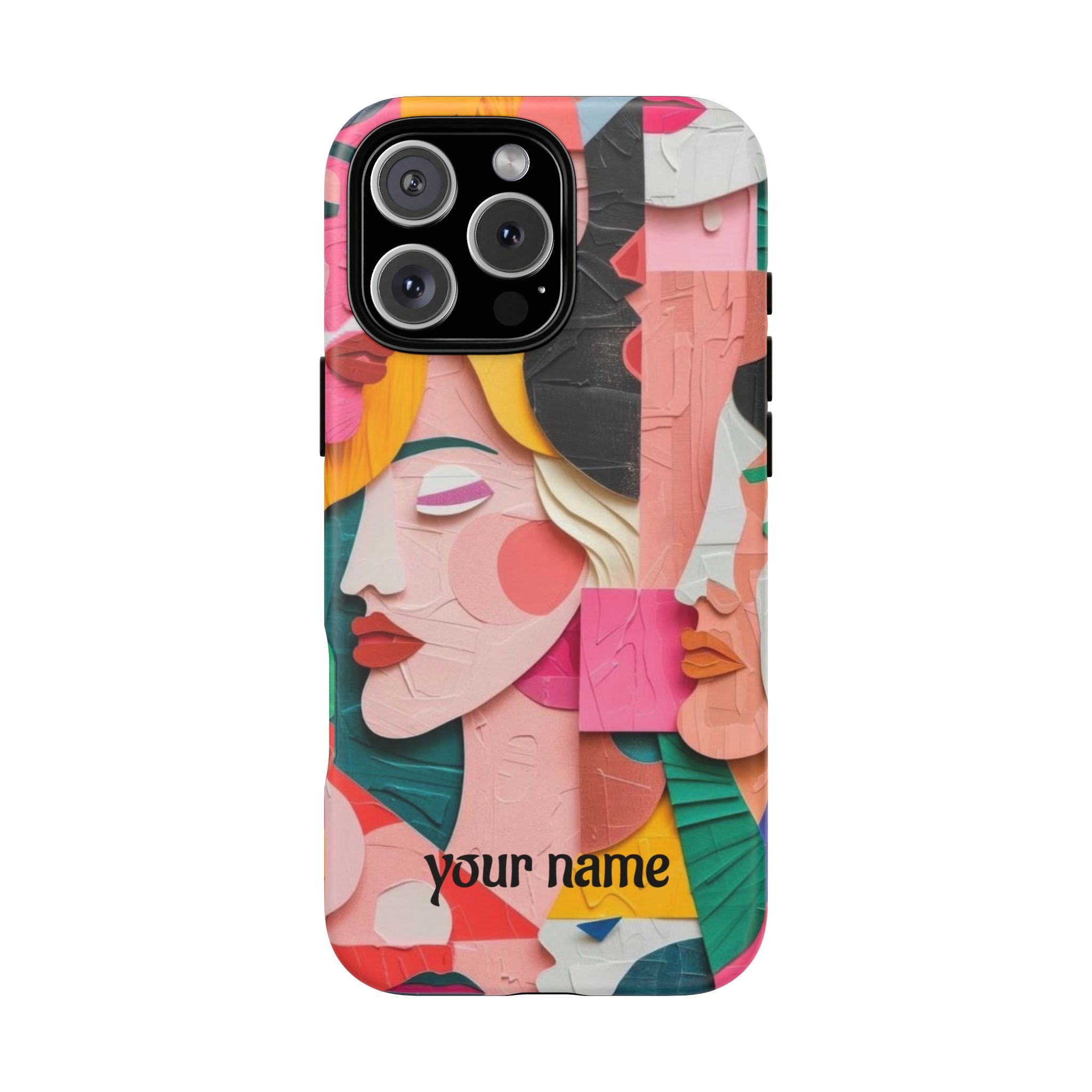 Abstract Faces Phone Case — Colorful Pop Art Personalized Tough Case