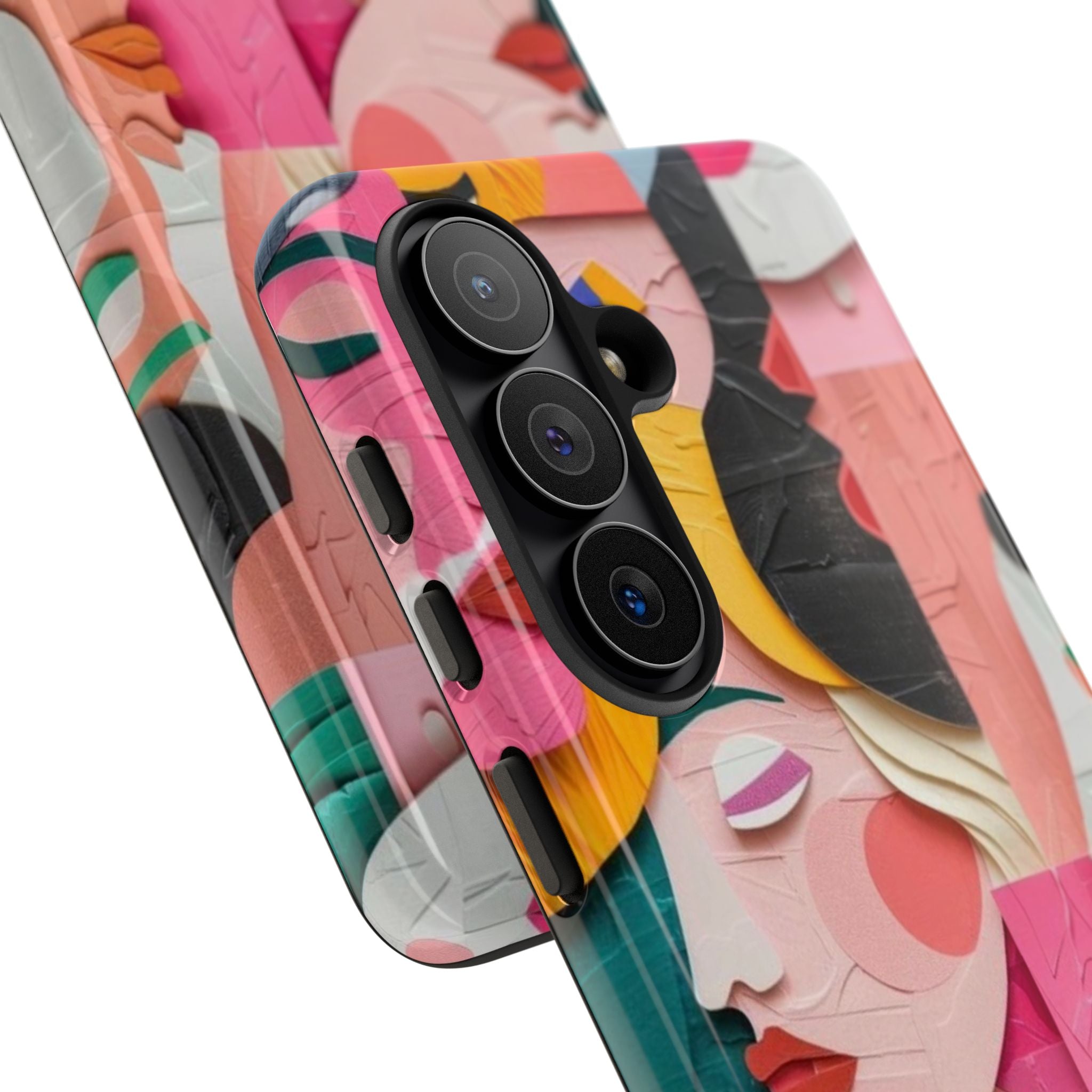 Abstract Faces Phone Case — Colorful Pop Art Personalized Tough Case
