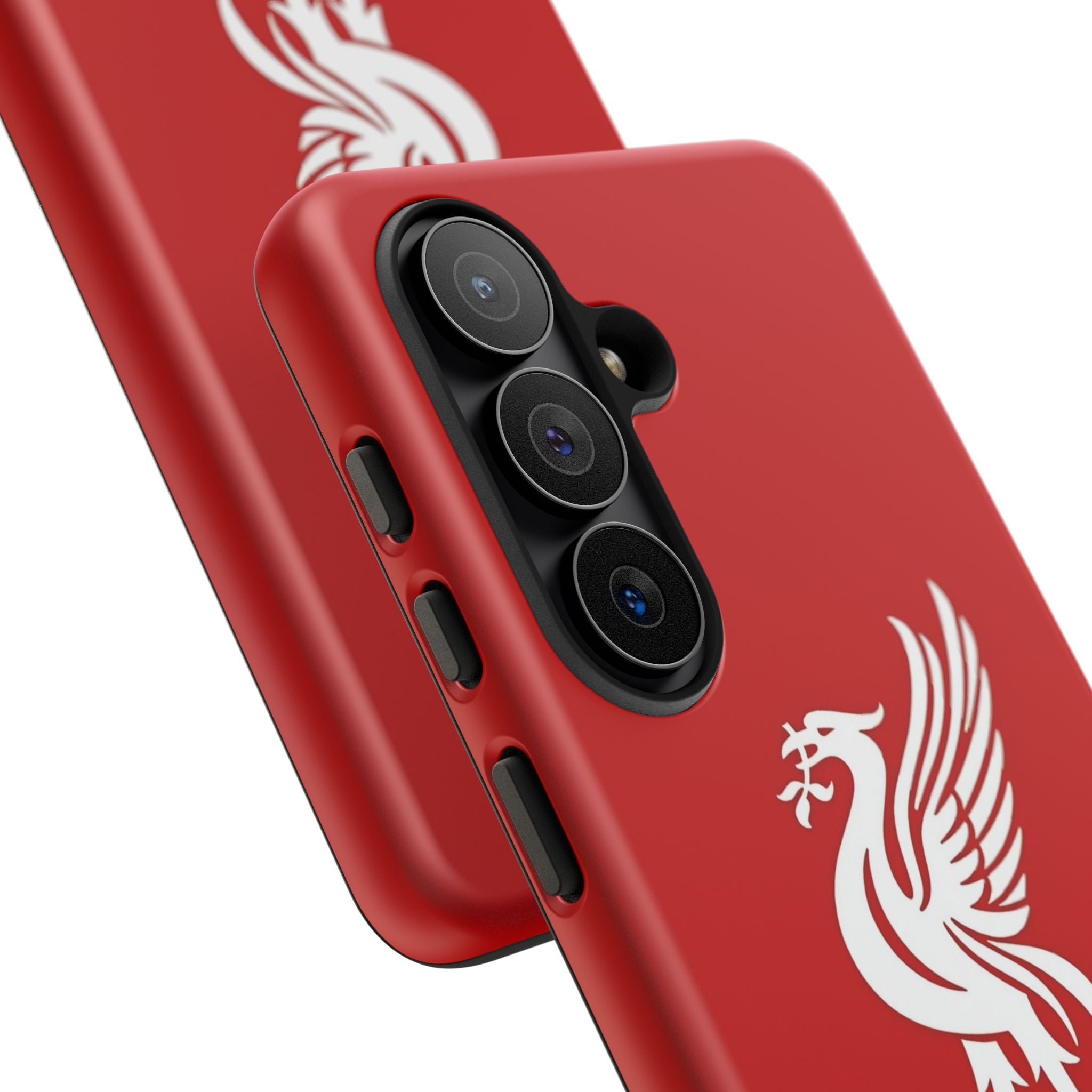 Personalized Red Phone Case — Liverbird Design with Custom Name