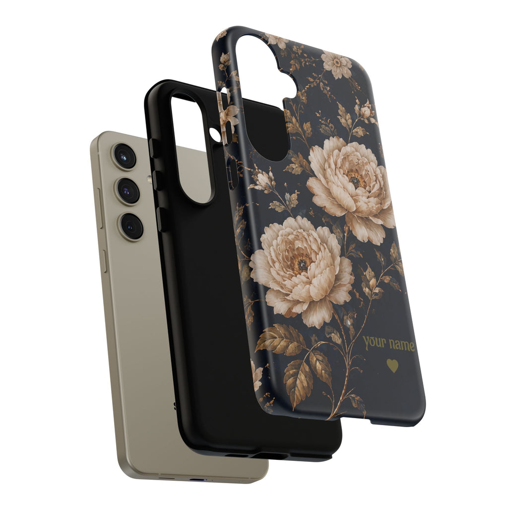 Floral Phone Case — Personalized Vintage Rose Protective Case