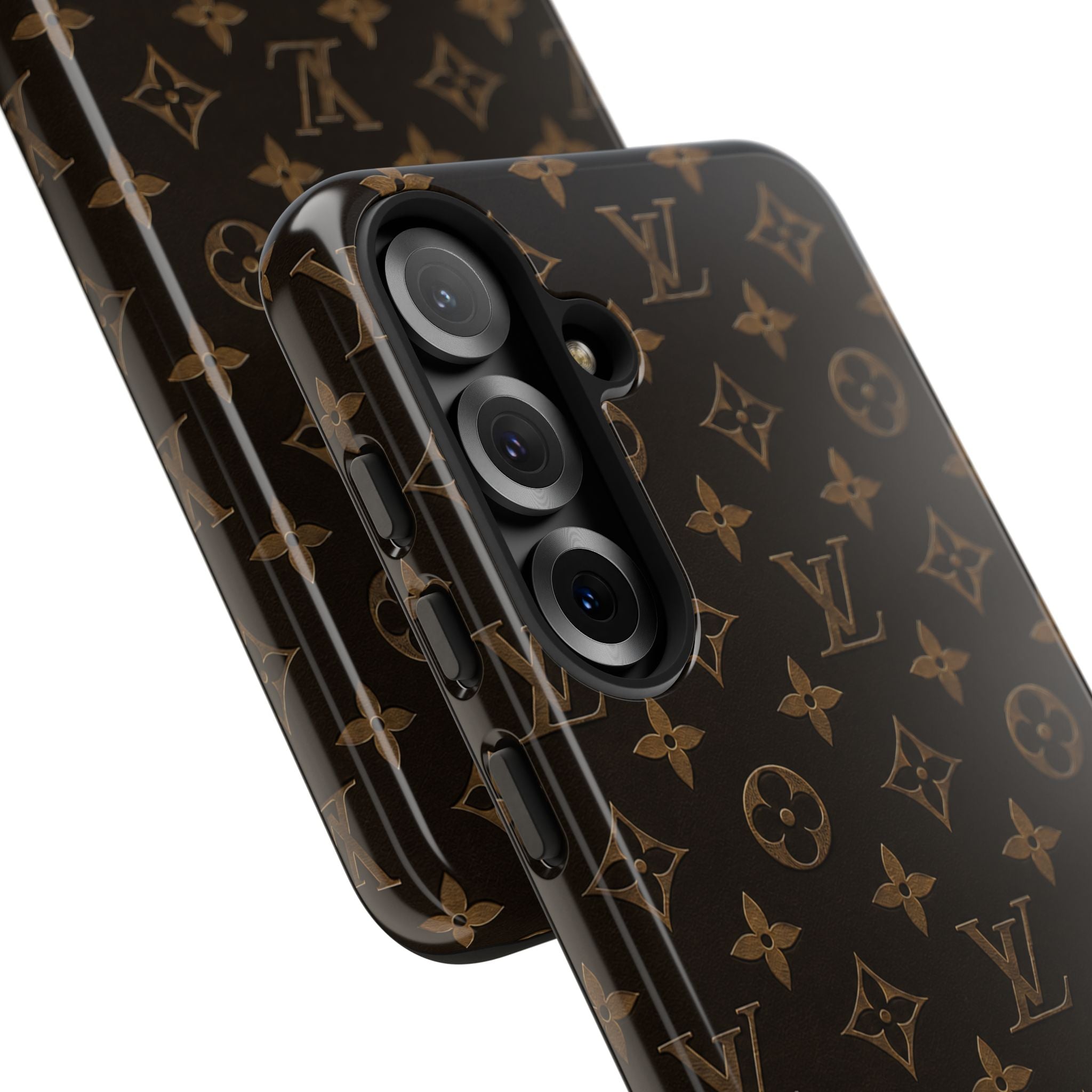 Luxury Monogram Phone Case — Customizable "your name" Brown Pattern