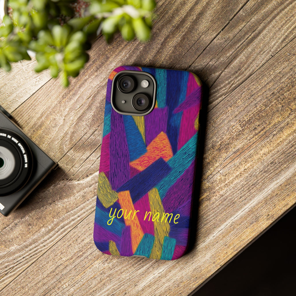 Personalized Colorful Abstract Phone Case — Custom 'your name' Design