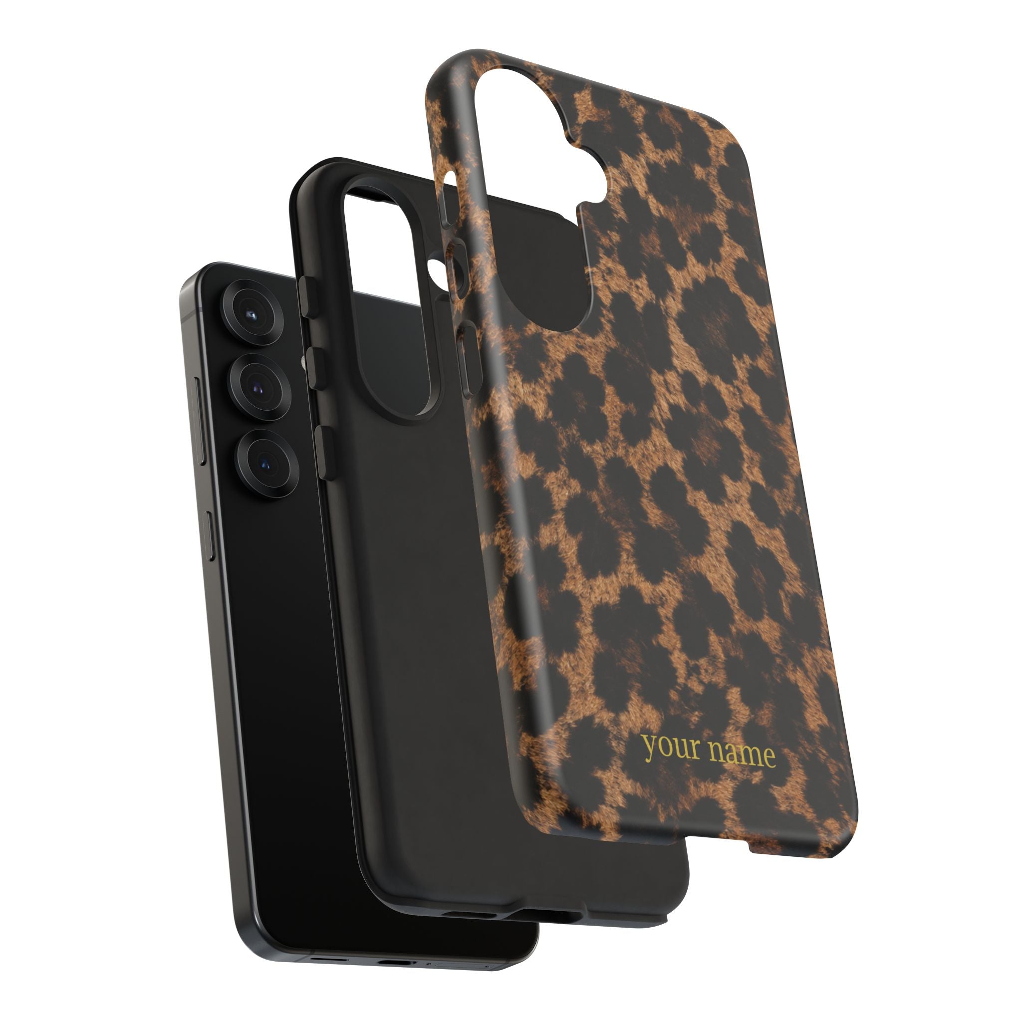 Leopard Print Phone Case — Personalized "your name" Monogram Tough Case