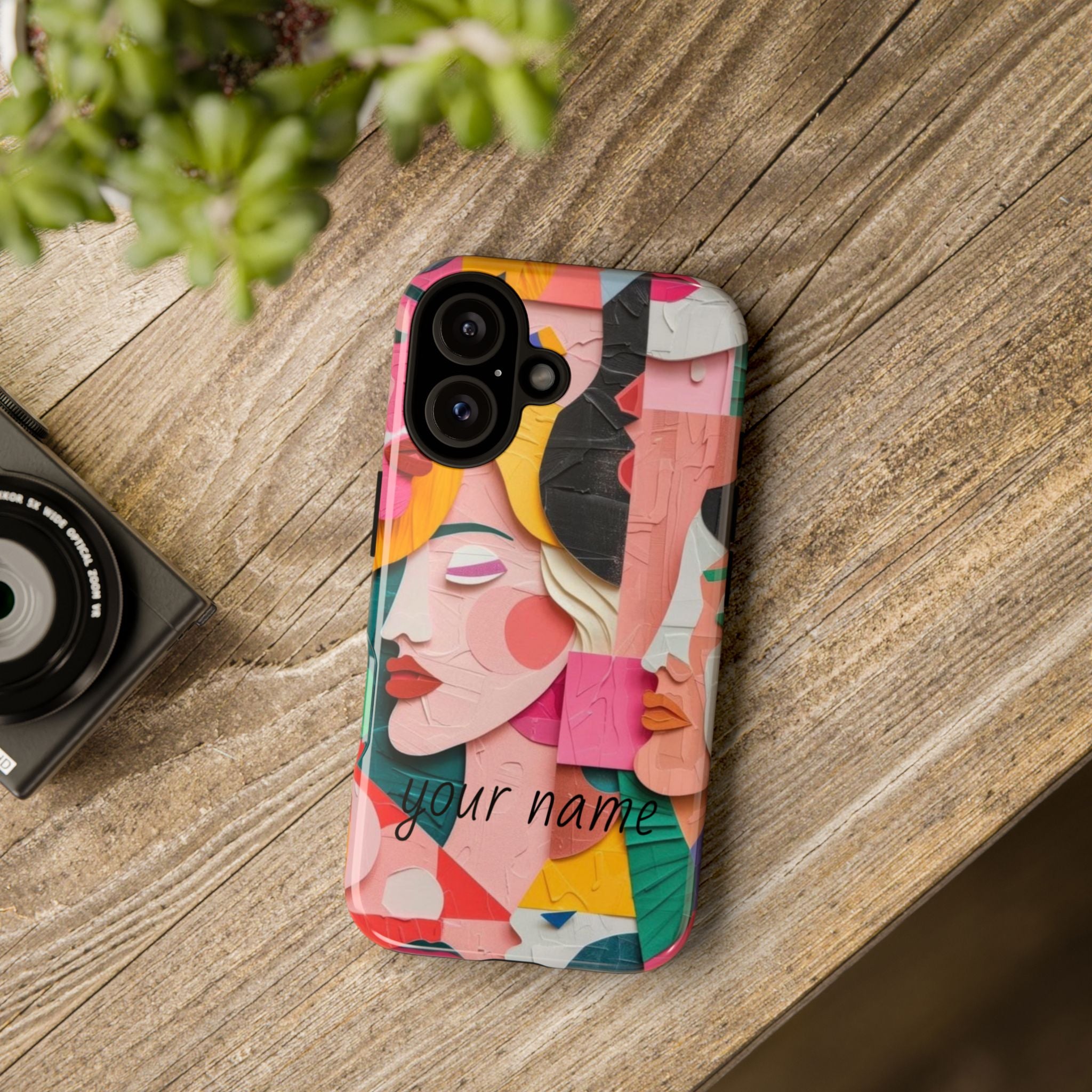 Abstract Faces Phone Case — Colorful Pop Art Personalized Tough Case