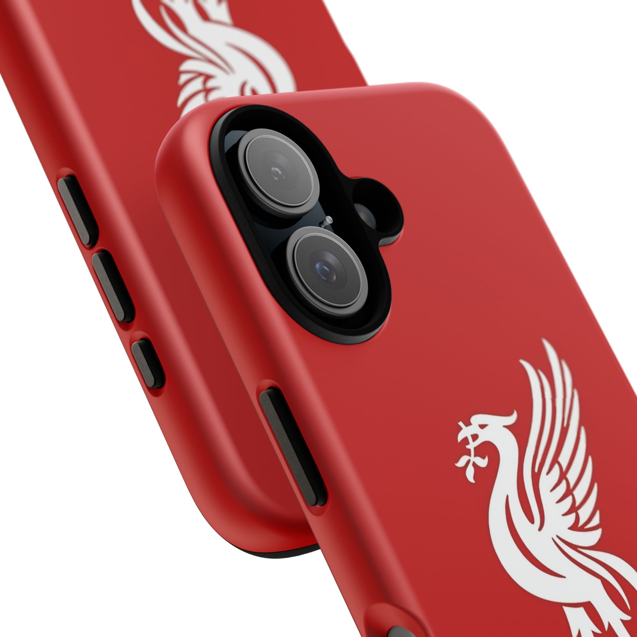 Personalized Red Phone Case — Liverbird Design with Custom Name