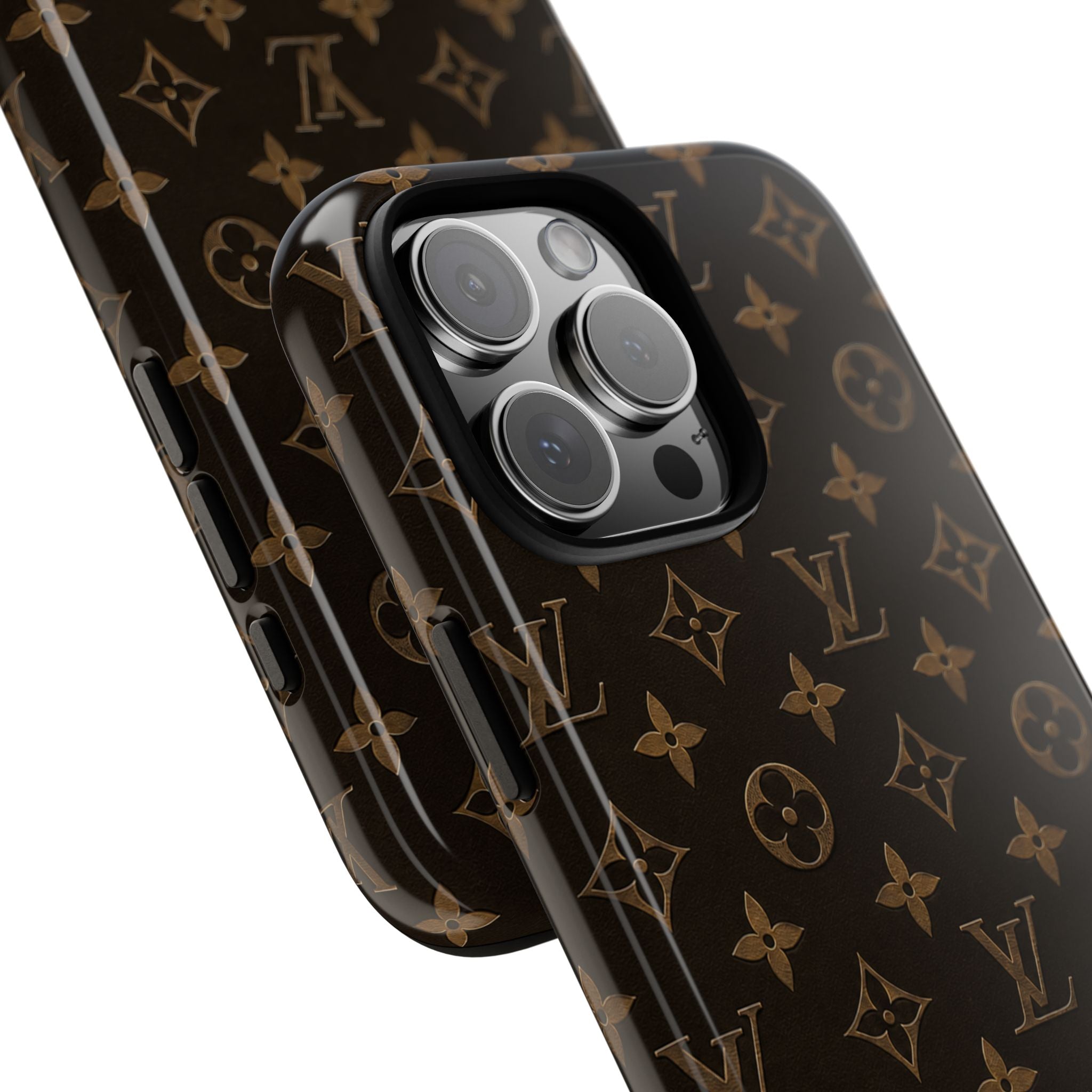Luxury Monogram Phone Case — Customizable "your name" Brown Pattern