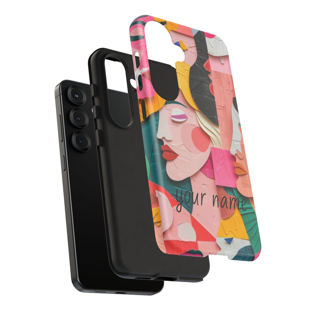 Abstract Faces Phone Case — Colorful Pop Art Personalized Tough Case