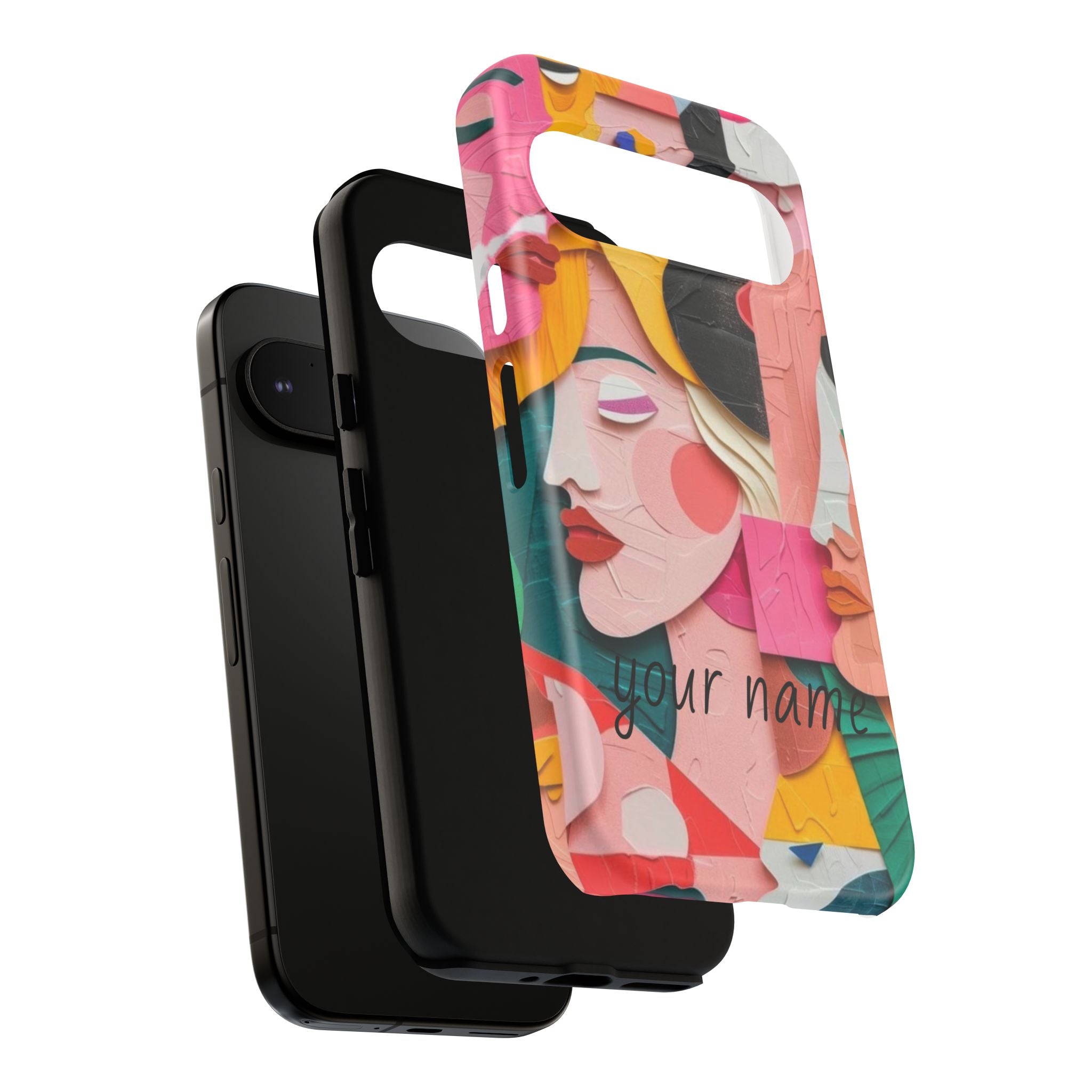Abstract Faces Phone Case — Colorful Pop Art Personalized Tough Case