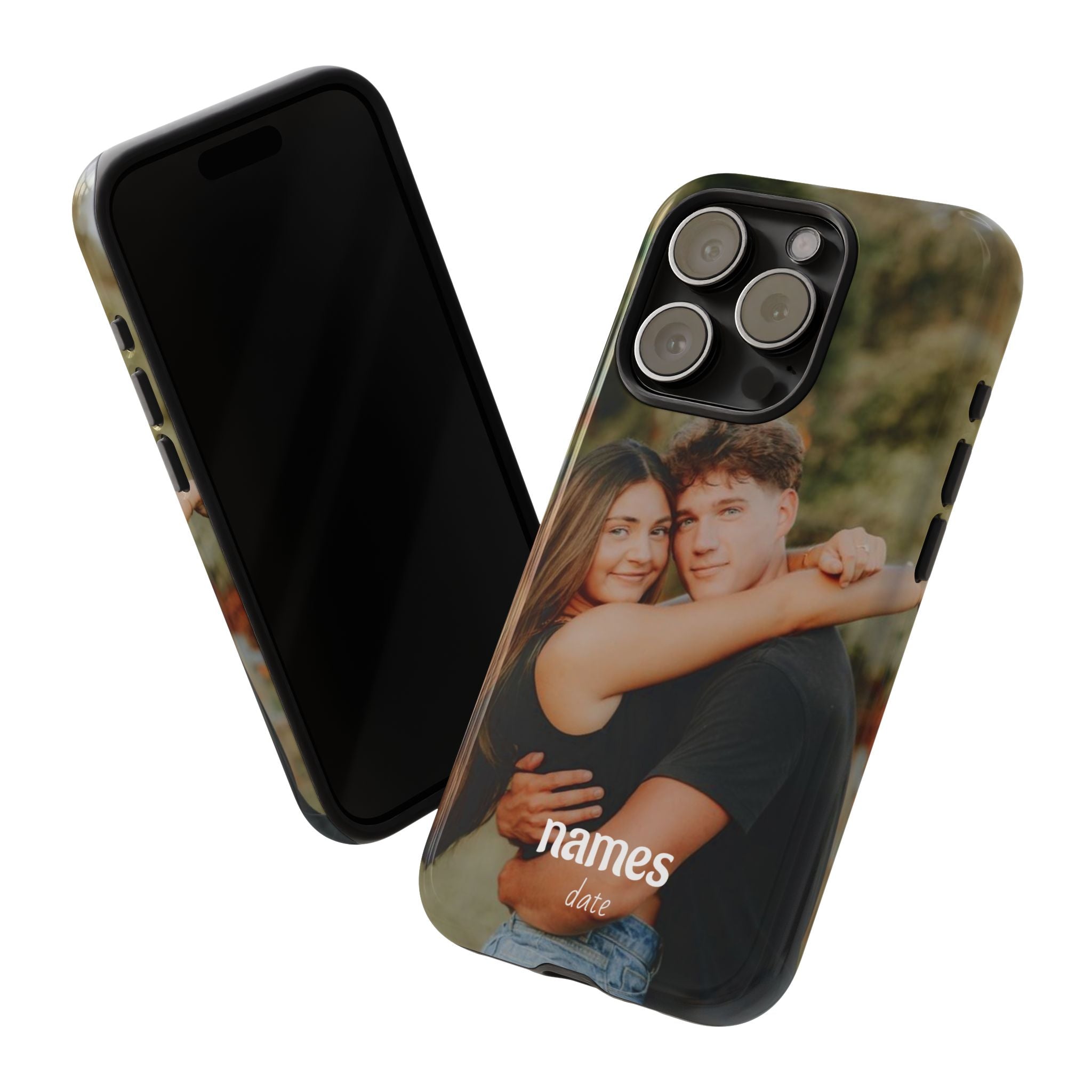 Personalized Photo Phone Case — Custom Couple Name & Date
